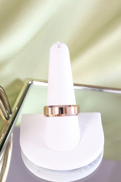 14K Rose Solid Gold 7mm Width Band Ring