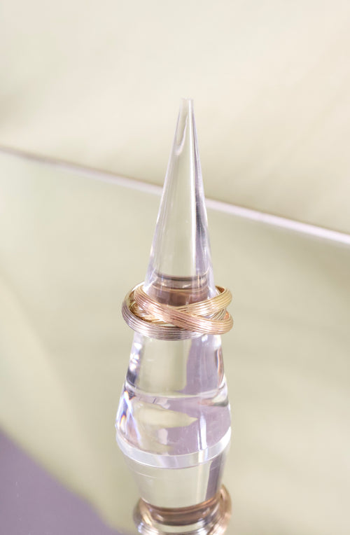 14K Tri-Color Gold Roller Ring