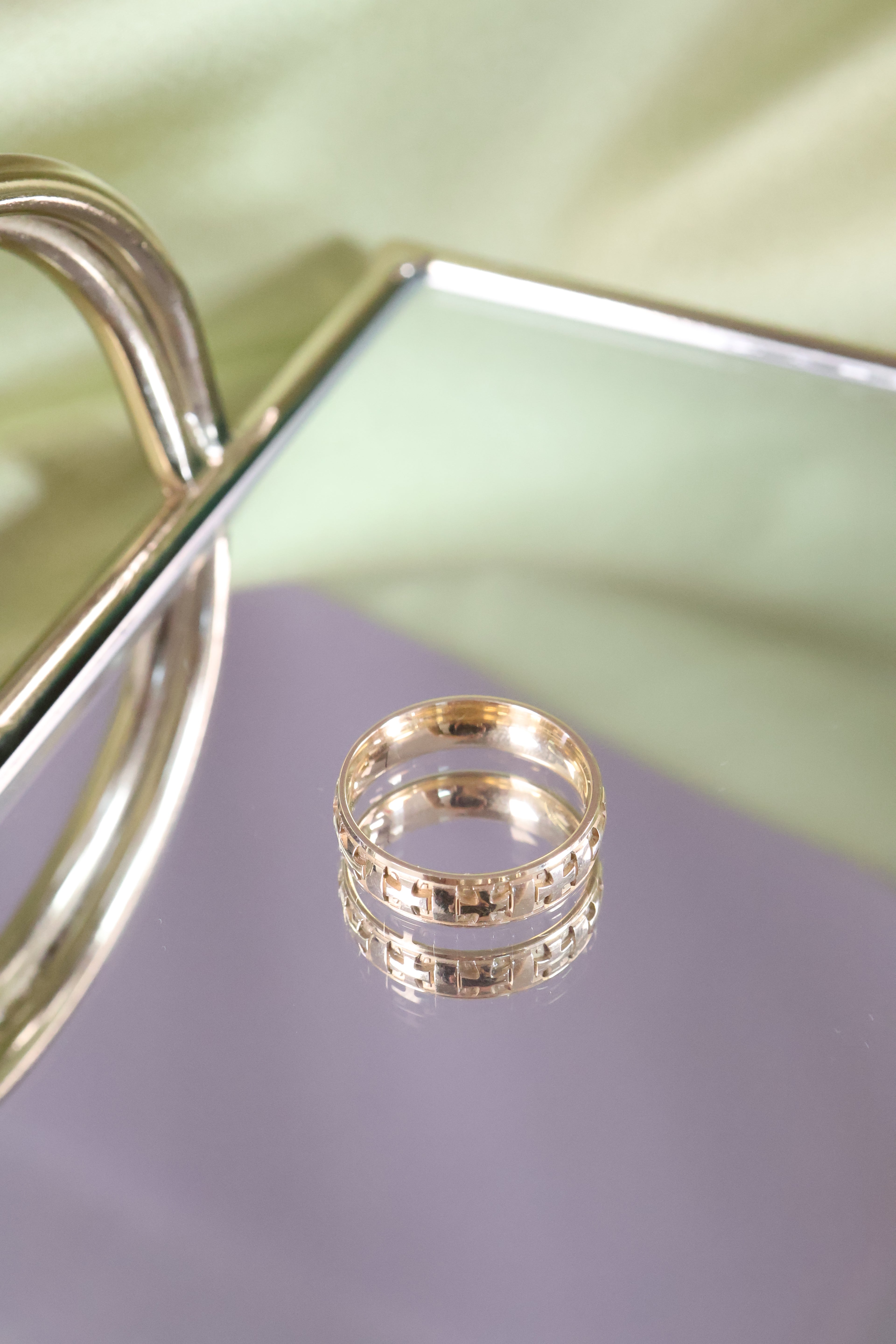 14K Yellow Solid Gold 6mm Width Band Ring