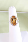 14K White Gold Citrine w/ .75ct. t.w. Diamond Ring