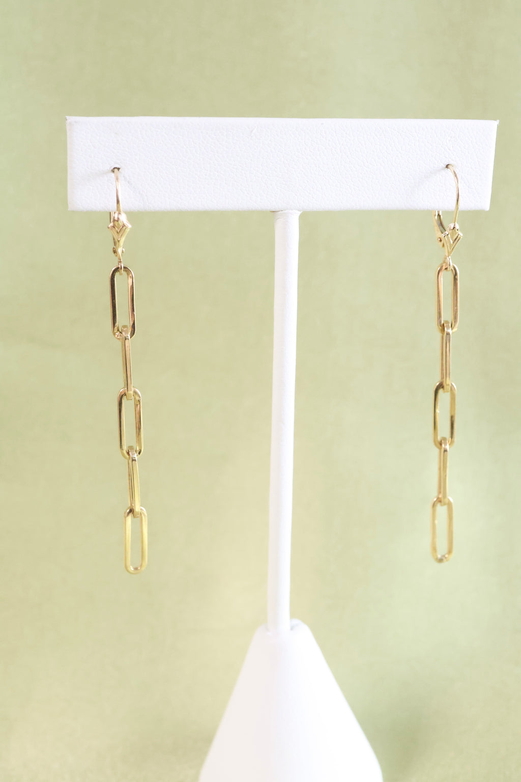 14K Yellow Gold Paperclip Earrings