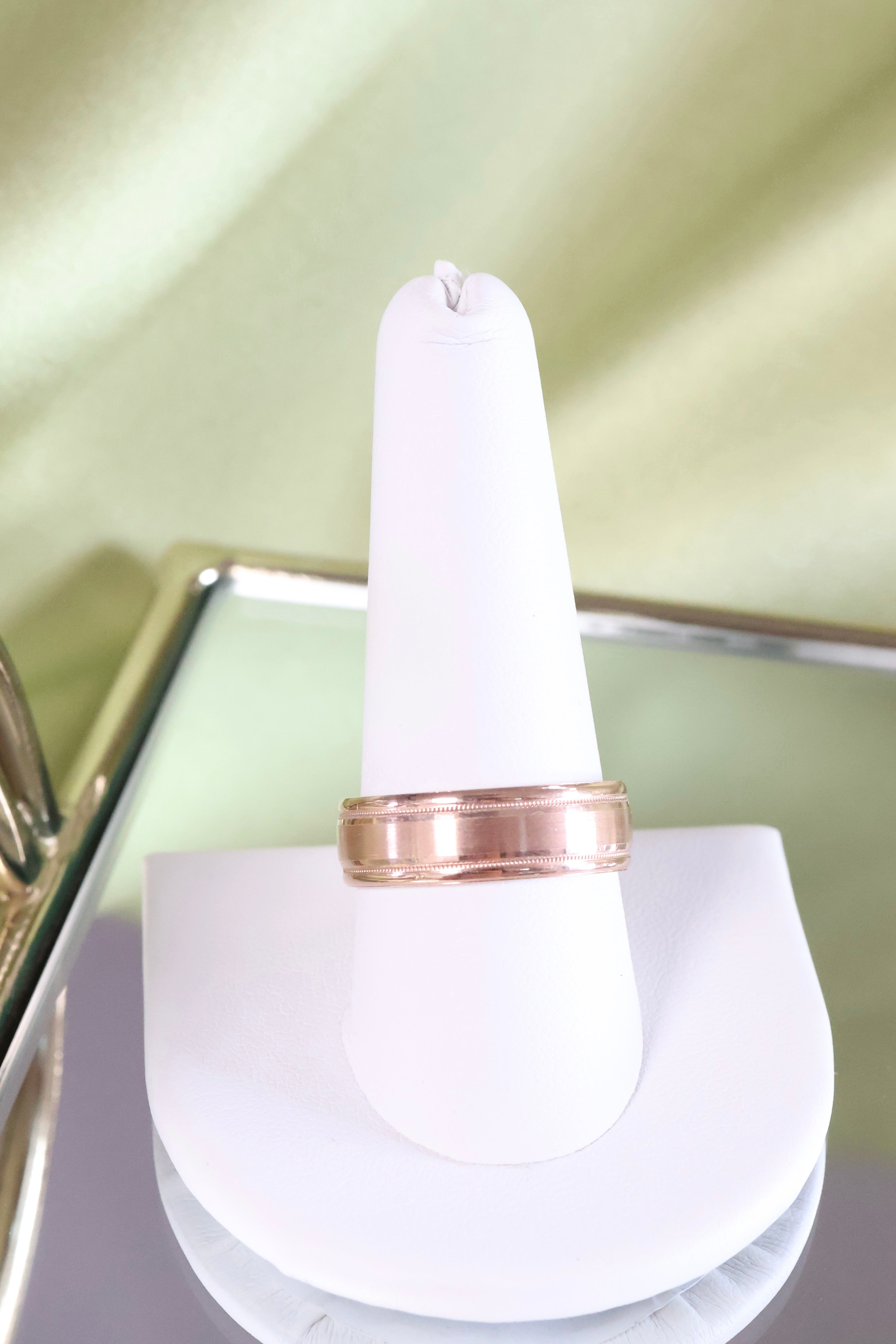 10K Rose Solid Gold 7mm Width Band Ring
