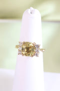 14K Yellow Gold Citrine w/ .25ct Diamond Ring