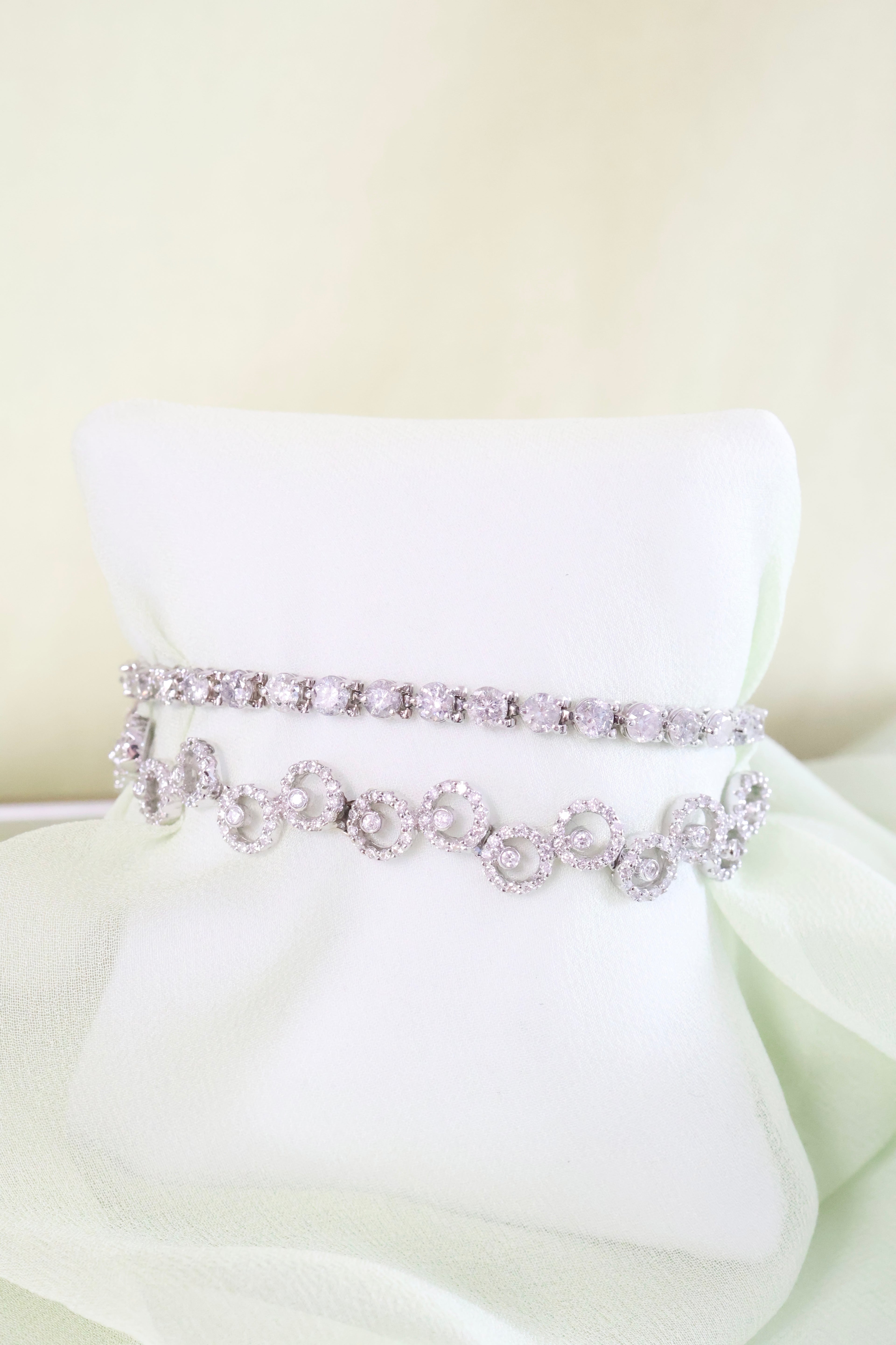 14K White Gold 3.5ct t.w. Bracelet 20.g