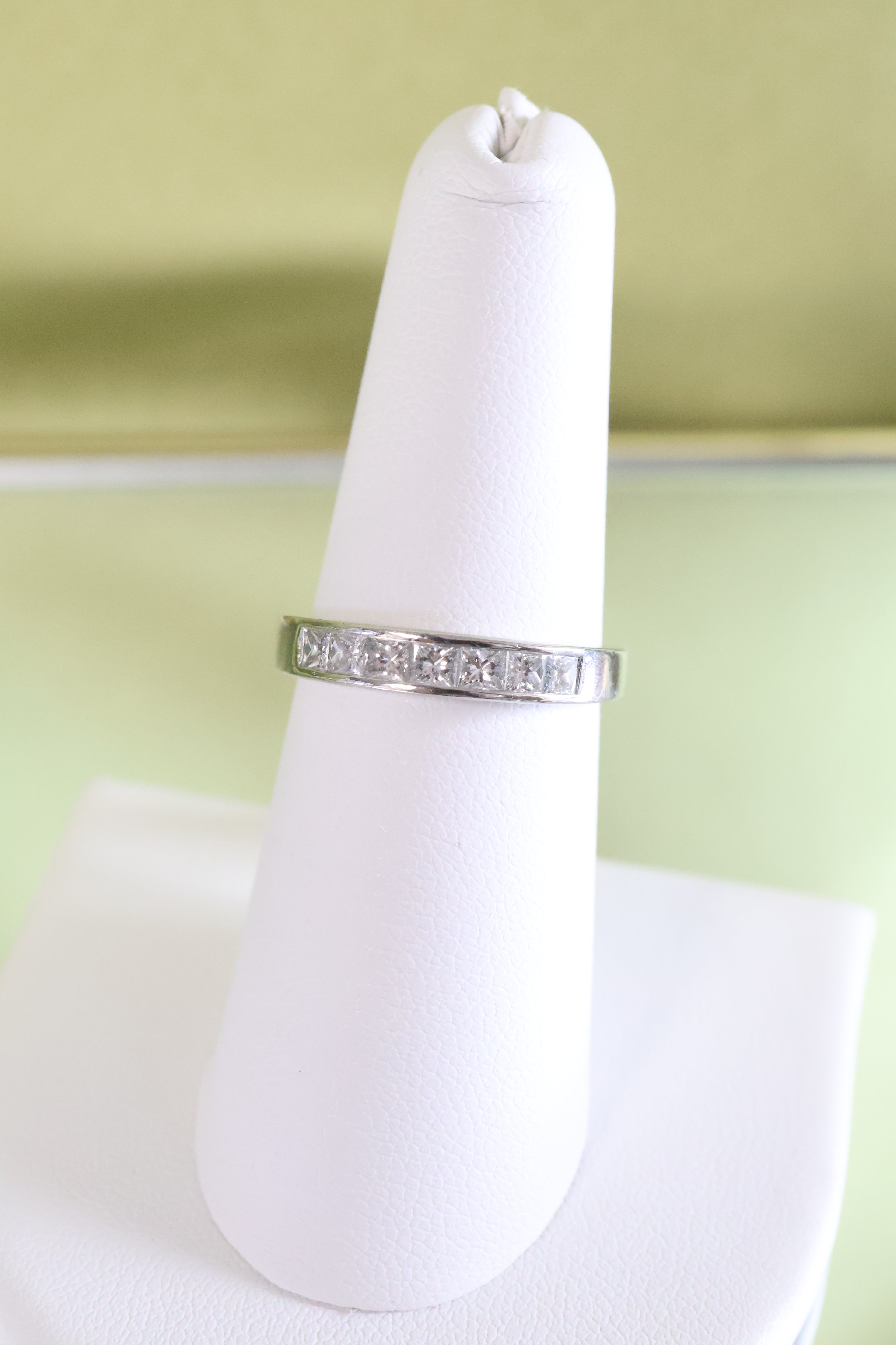 14K White Gold .70ct t.w. Natural Princess Cut Diamond Ring