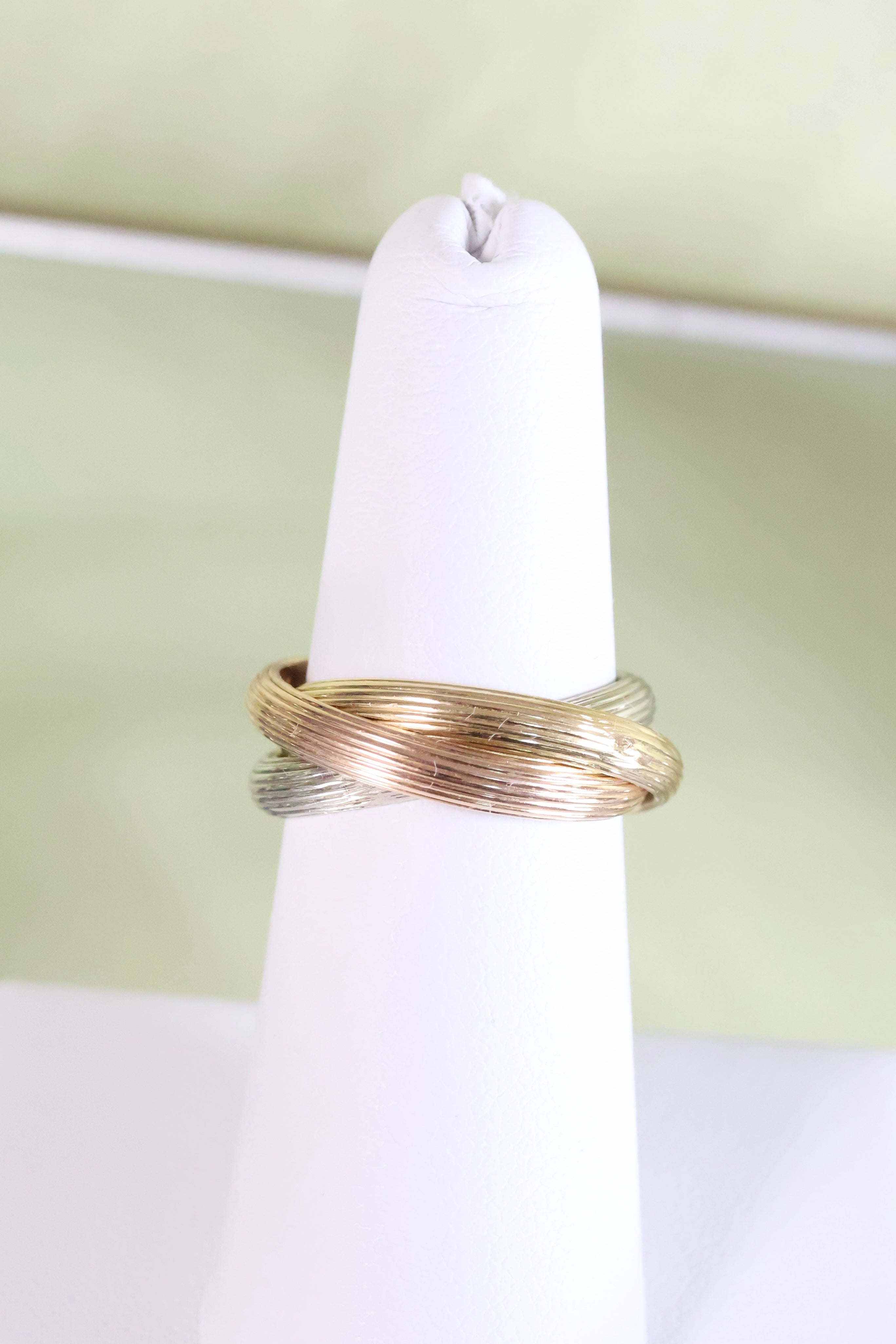 14K Tri-Color Gold Roller Ring