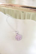 14K White Gold 1ct Diamond Cluster Necklace Pendant Rolex Style