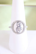 14K White Gold JB Initial w/ .65ct Natural Diamond Ring