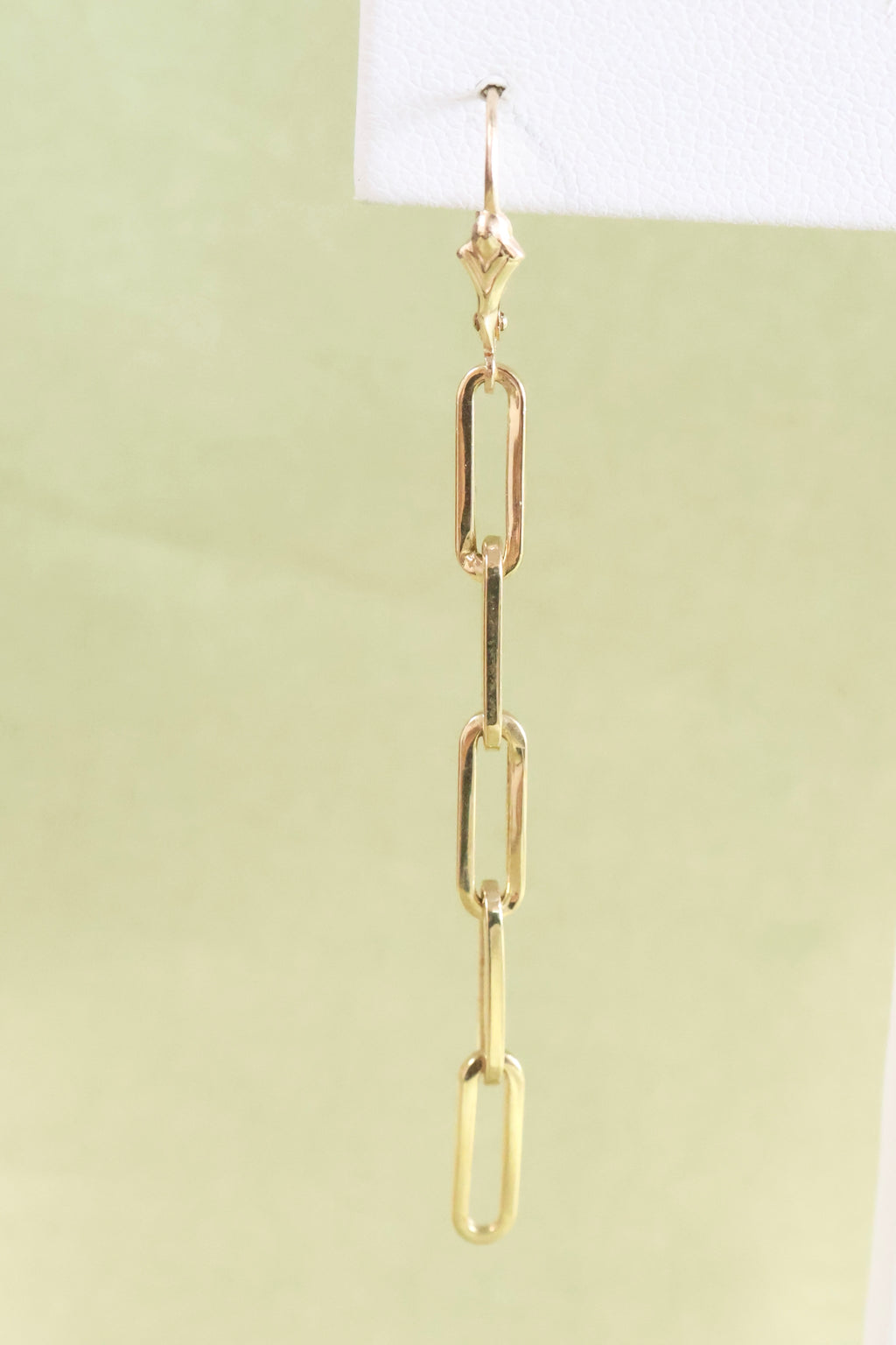 14K Yellow Gold Paperclip Earrings