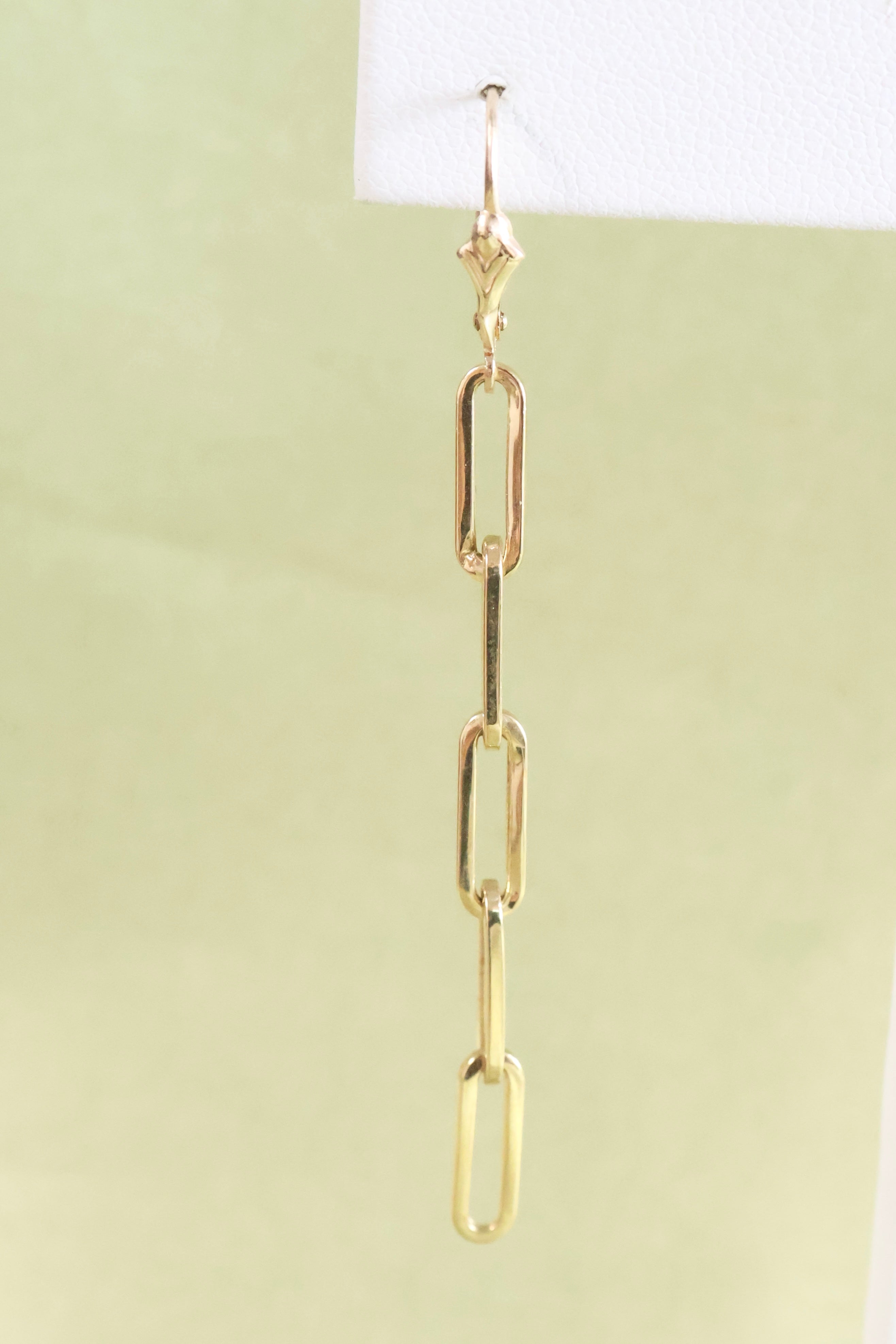 14K Yellow Gold Paperclip Earrings