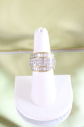18K Yellow Gold 5 Carats Baguette & Princess Cut Diamond Ring