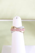 14K Tri-Color Gold Diamonds & Pink Tourmaline Roller Ring