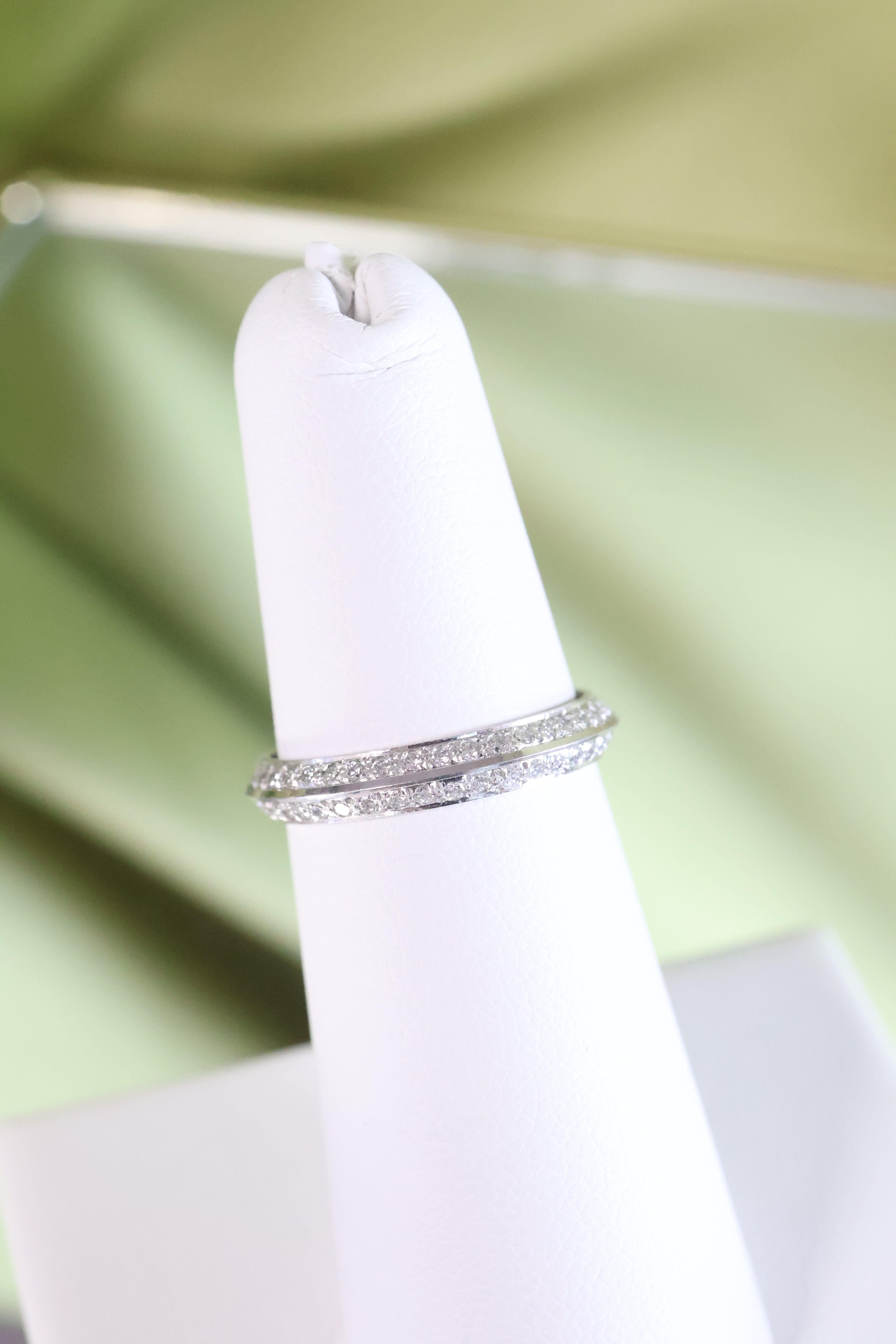 White Gold .65ct t.w. Diamond Eternity Band Ring Size 6.25