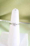 18K White Gold .72ct Natural Princess Solitaire Diamond Ring