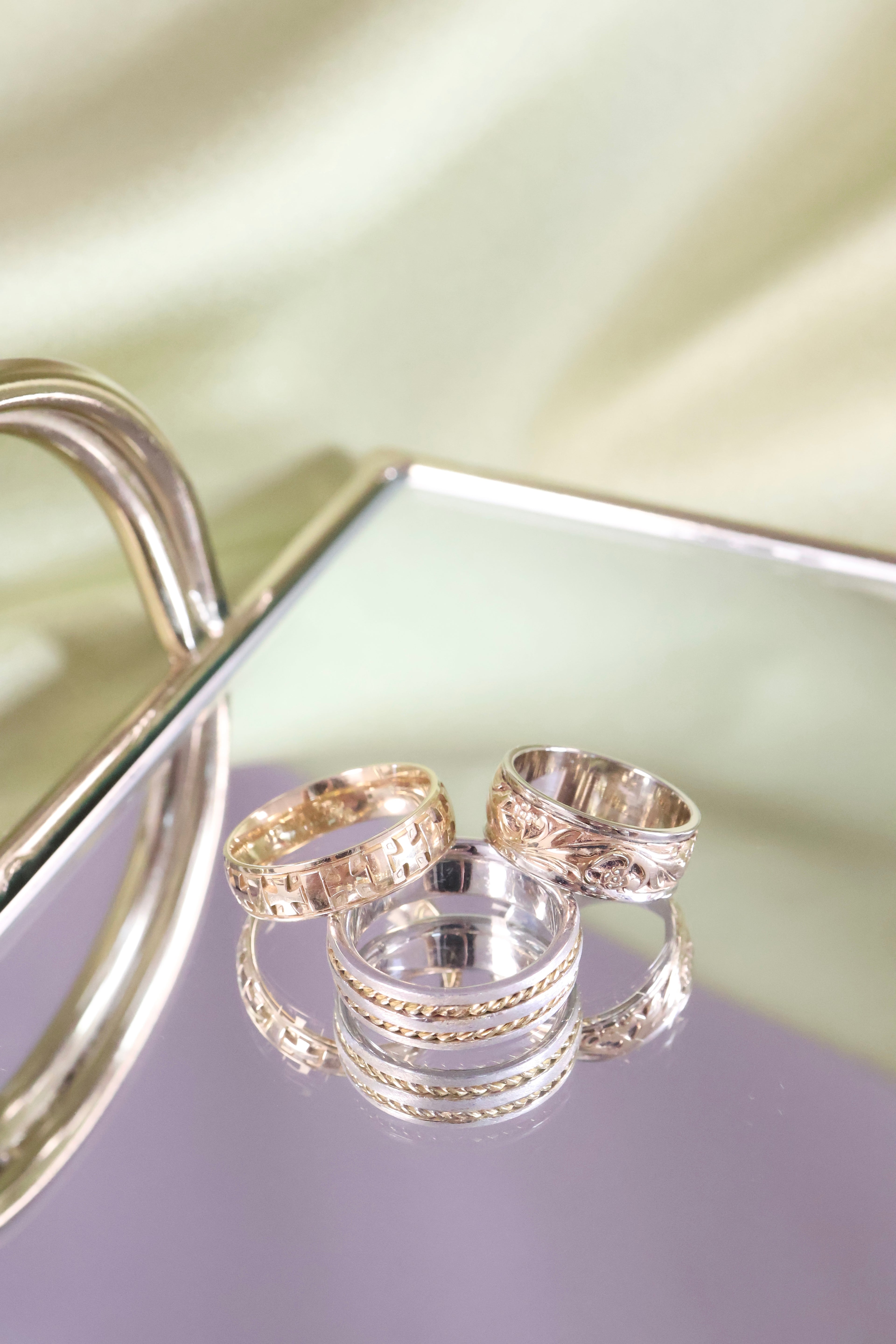 14K Yellow Solid Gold 6mm Width Band Ring