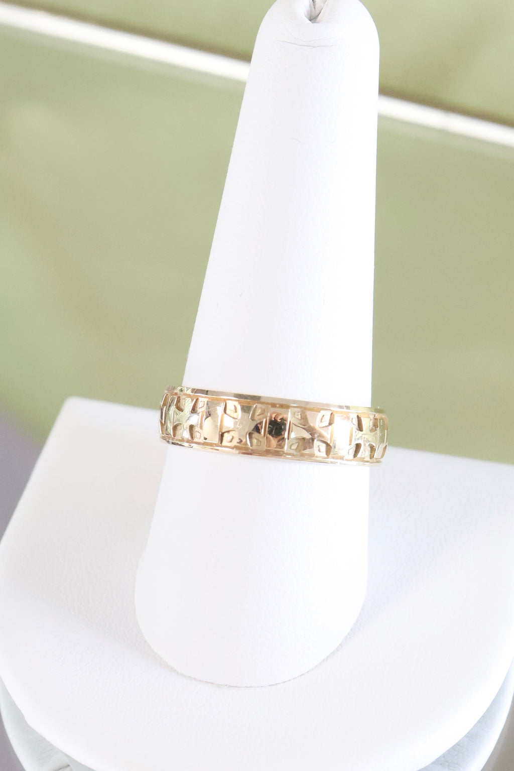 14K Yellow Solid Gold 6mm Width Band Ring