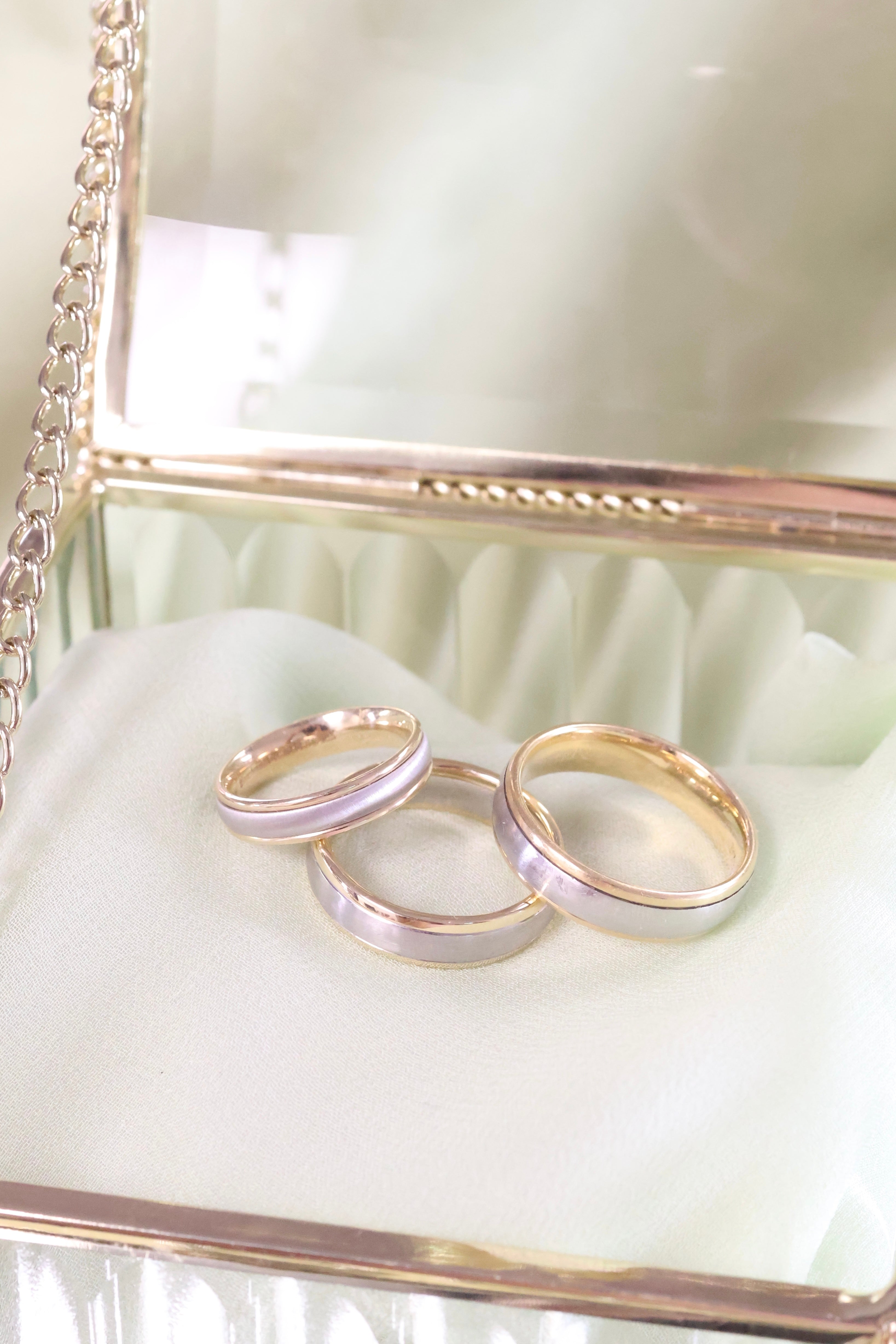 14K Two-Tone Yellow & White Gold 4mm Width Band Ring