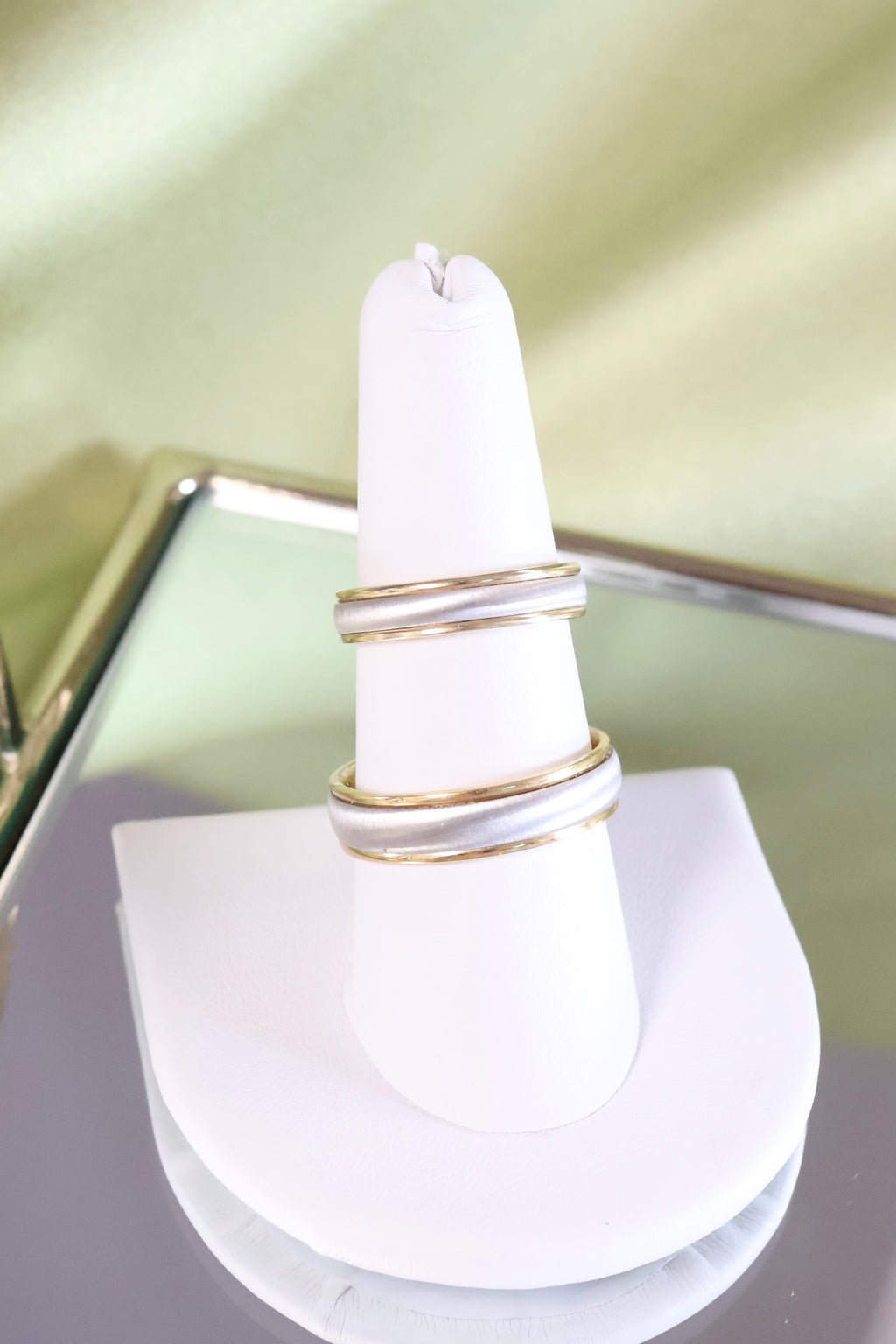 14K Two-Tone Yellow & White Gold 4mm Width Band Ring