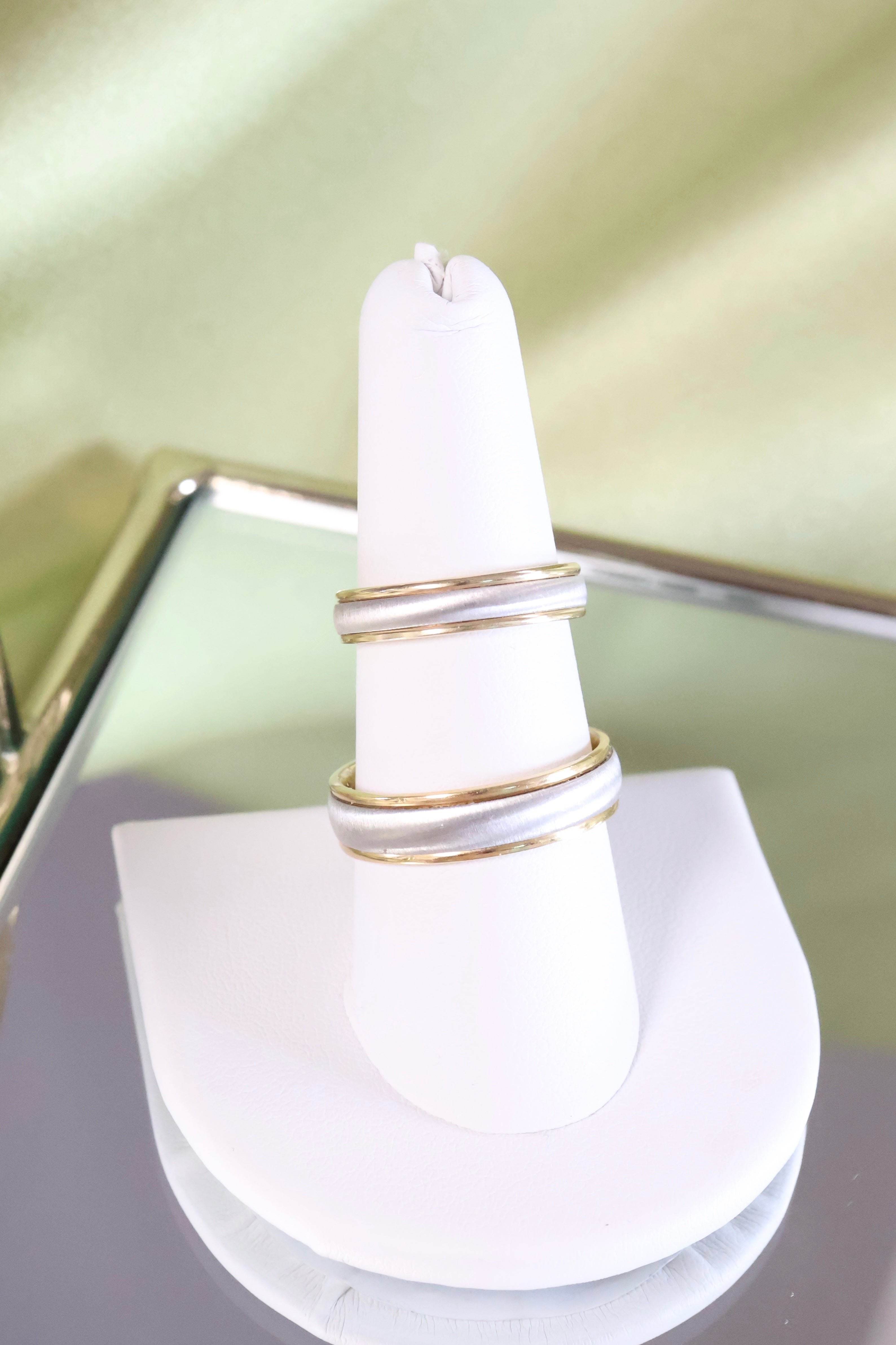 14K Two-Tone Yellow & White Gold 4mm Width Band Ring