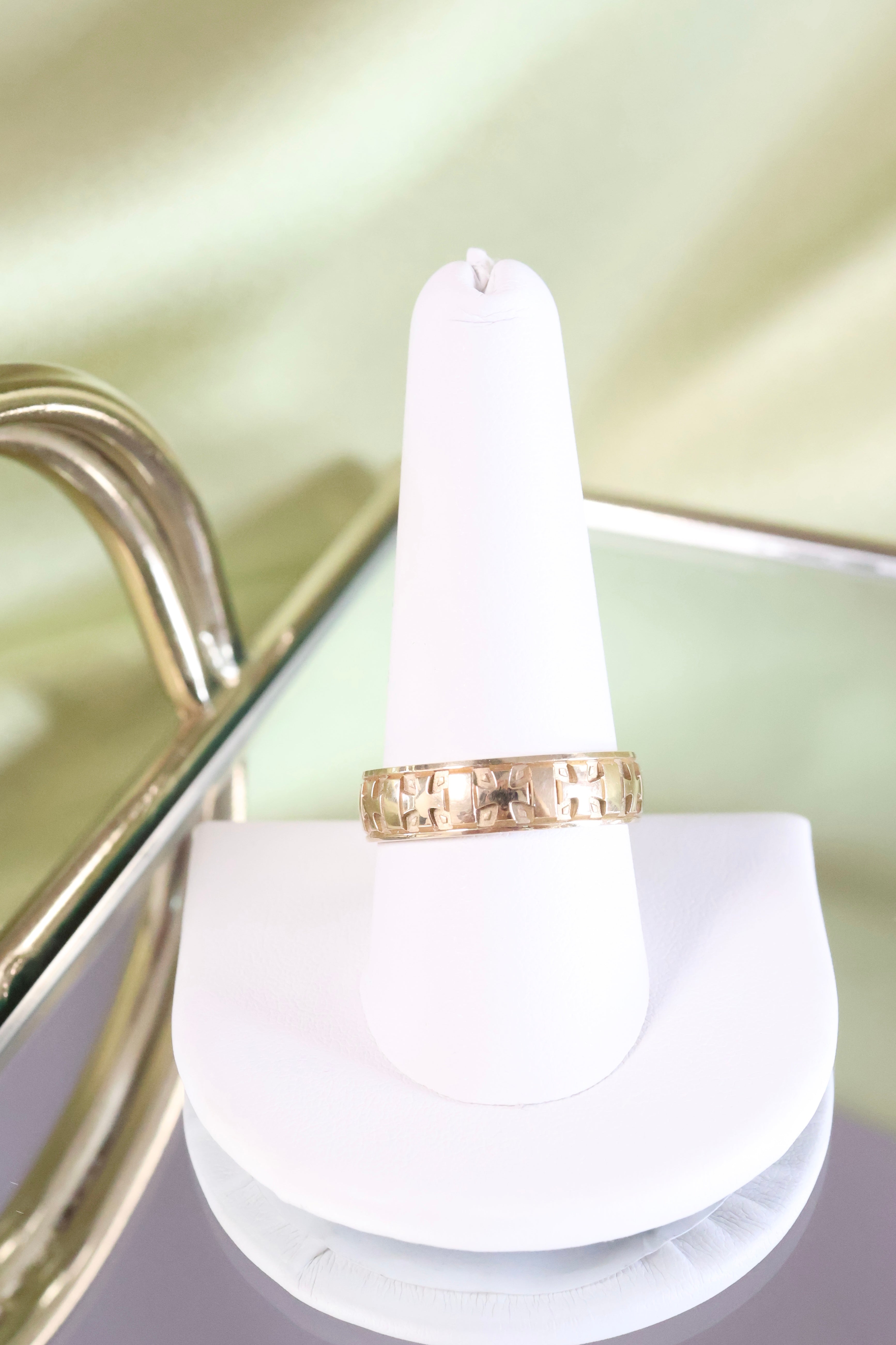 14K Yellow Solid Gold 6mm Width Band Ring