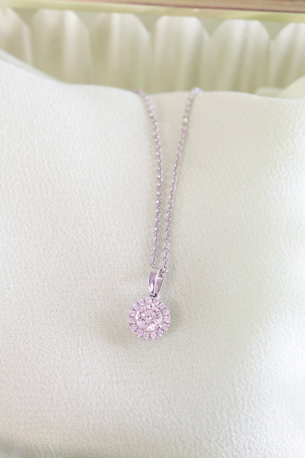 14K White Gold Cluster Necklace Pendant w/ 1/2ct. t.w. Diamonds