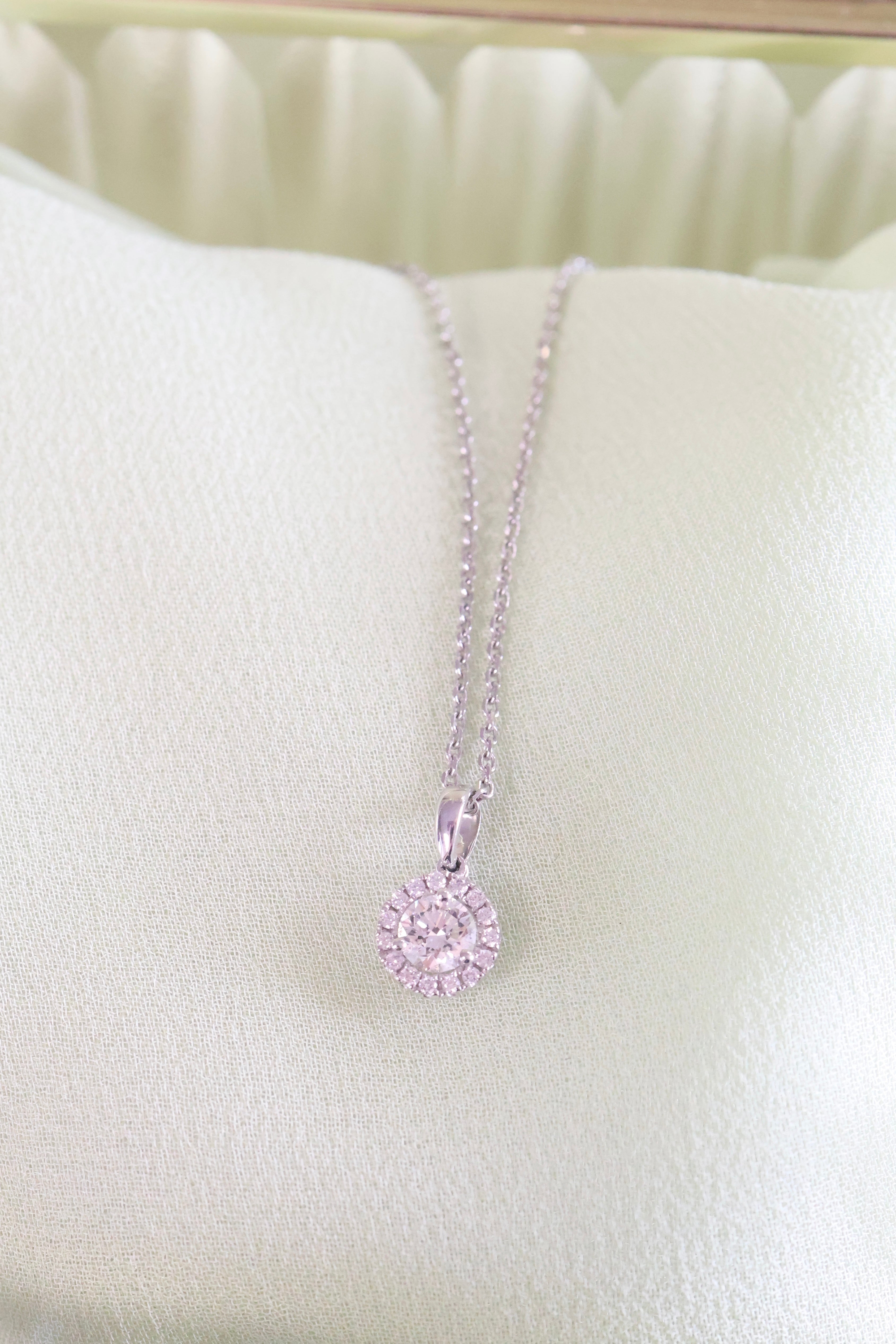 14K White Gold Cluster Necklace Pendant w/ 1/2ct. t.w. Diamonds