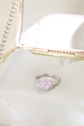 14K White Gold Heart Cluster .50ct Diamond Ring