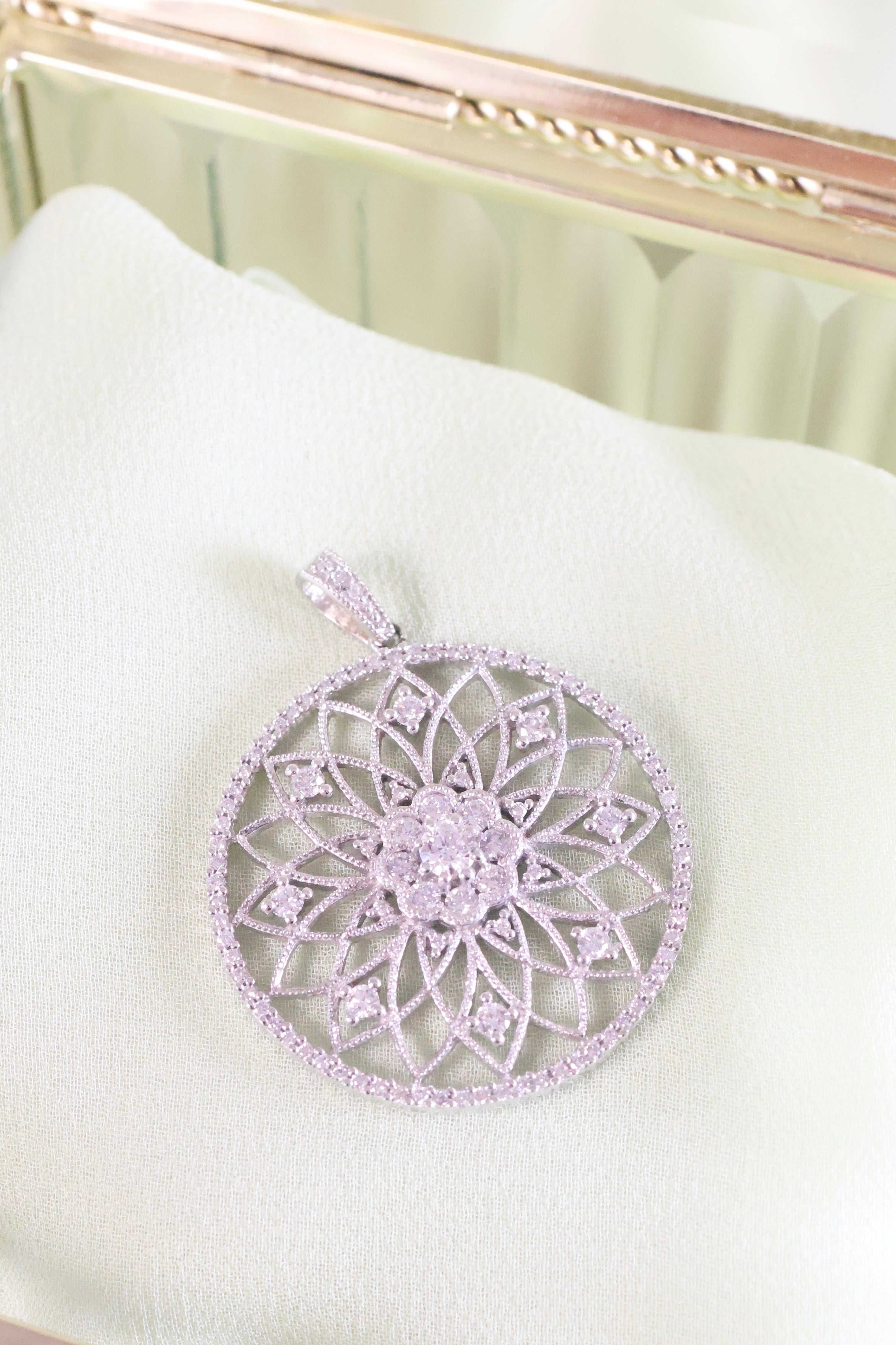14K White Gold Snowflake Pendant with 1ct. t.w. Diamonds