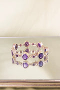 14K Yellow Gold Bracelet w/ 15 Carats of Deep Purple Amethyst 38.4g