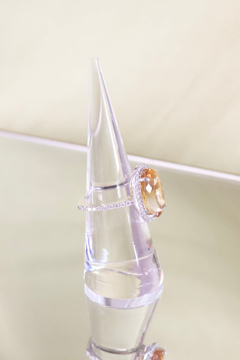 14K White Gold Citrine w/ .75ct. t.w. Diamond Ring