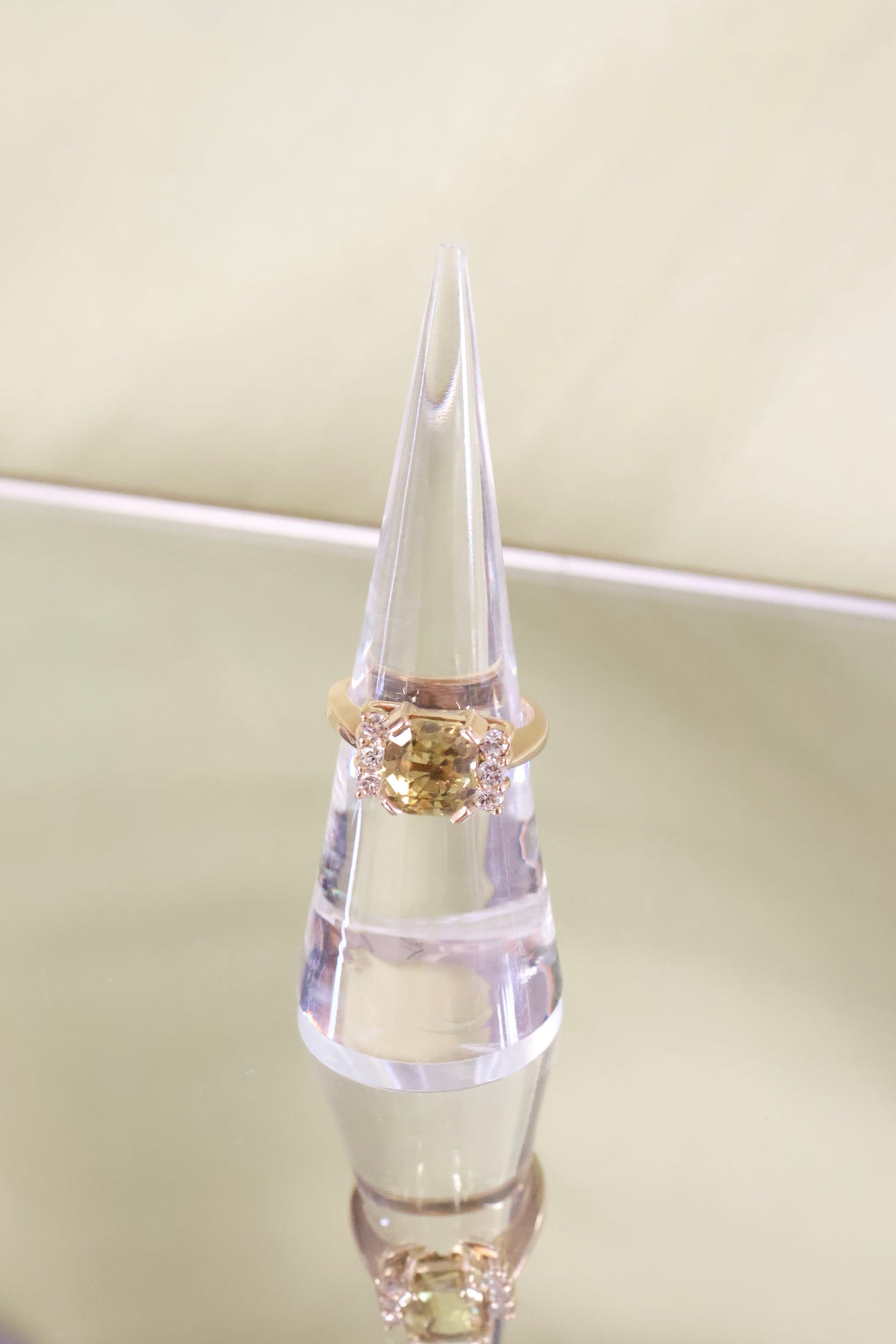 14K Yellow Gold Citrine w/ .25ct Diamond Ring