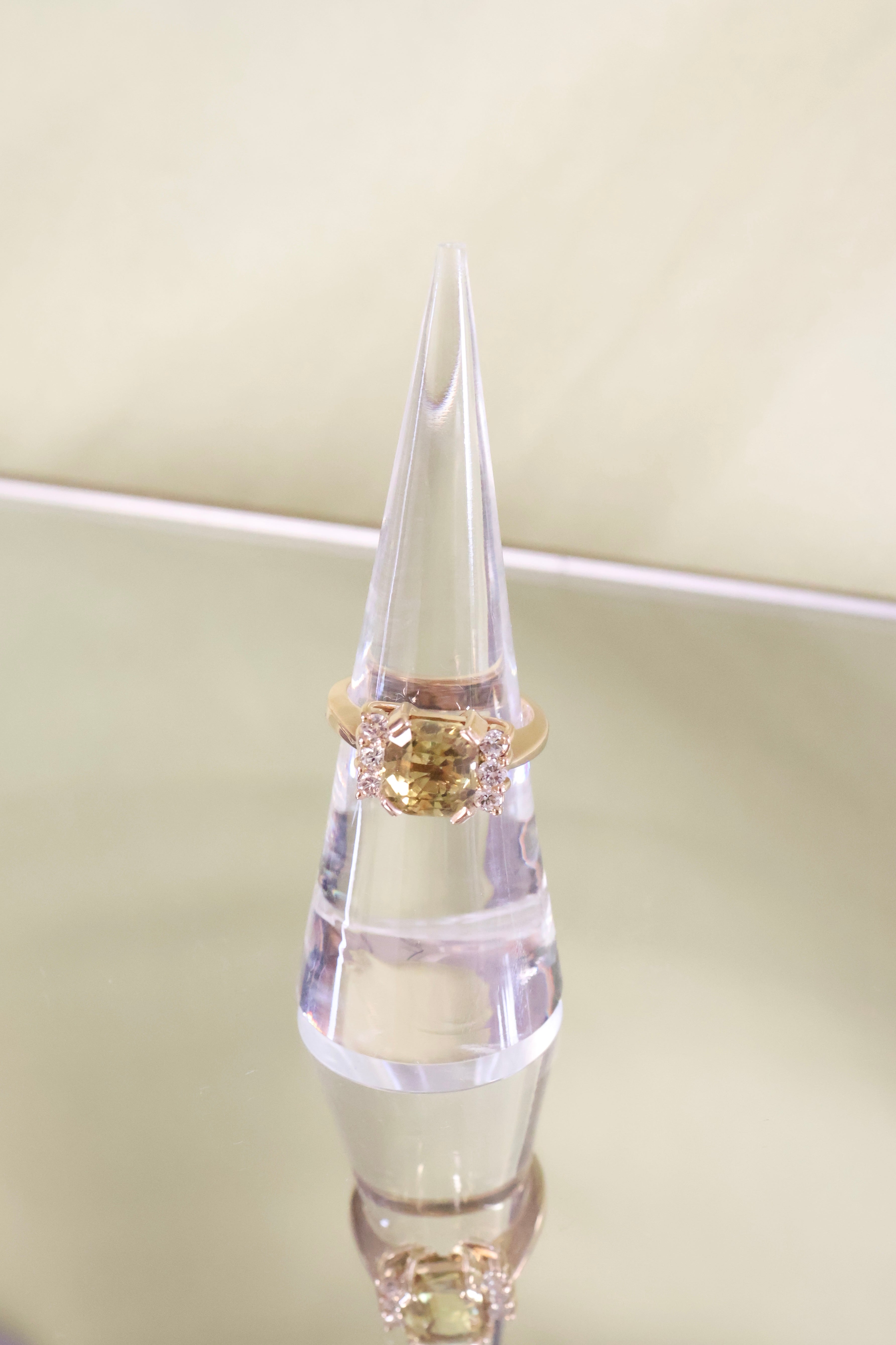 14K Yellow Gold Citrine w/ .25ct Diamond Ring