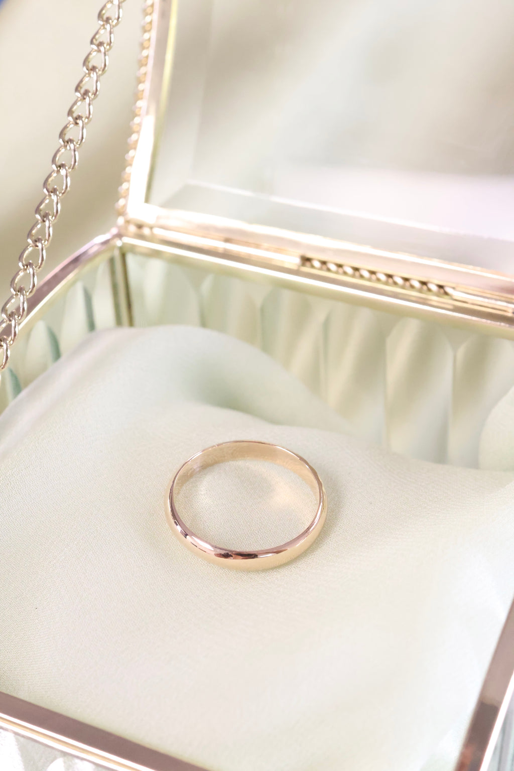14k Rose Solid Gold 2mm Width Band Ring
