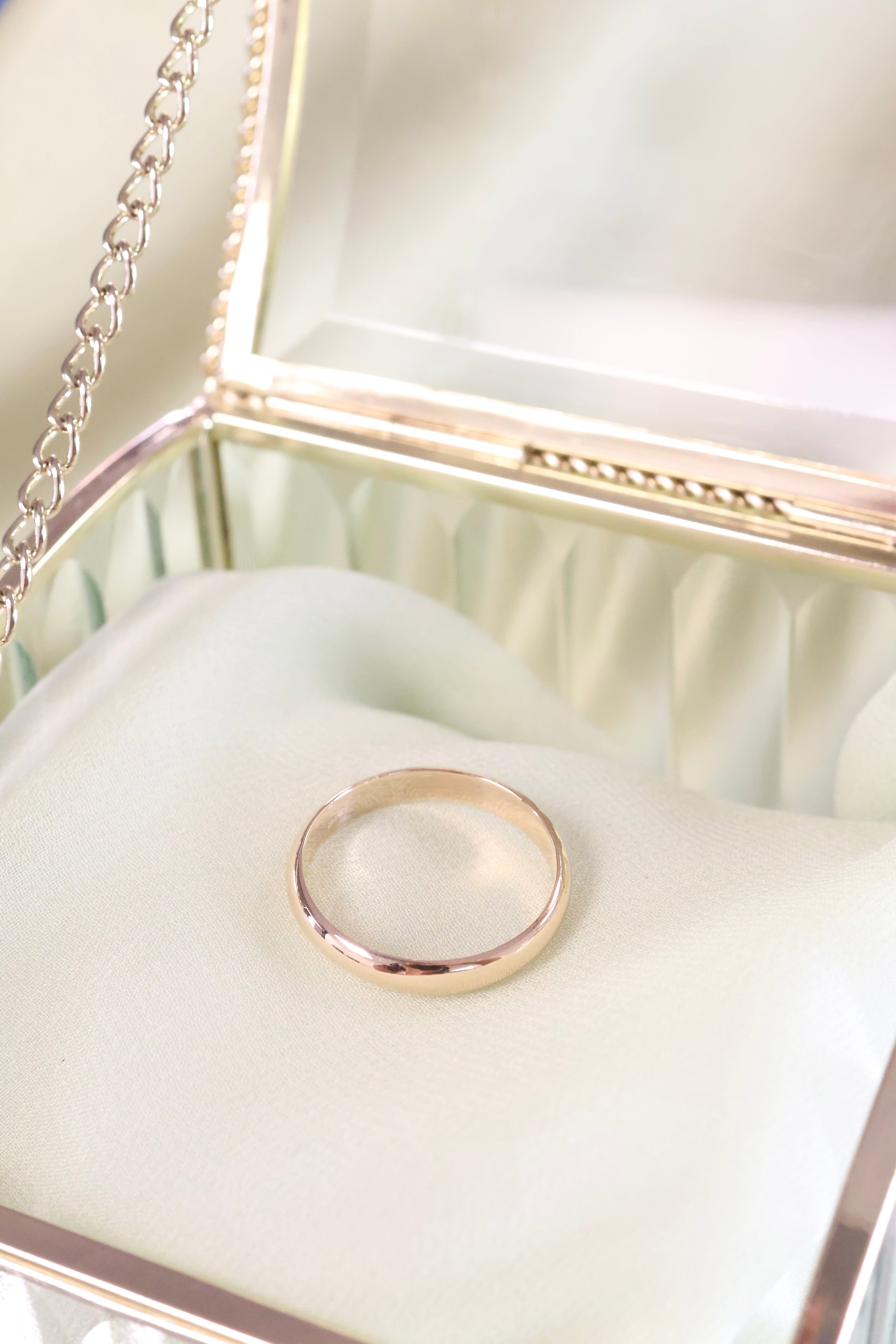 14k Rose Solid Gold 2mm Width Band Ring