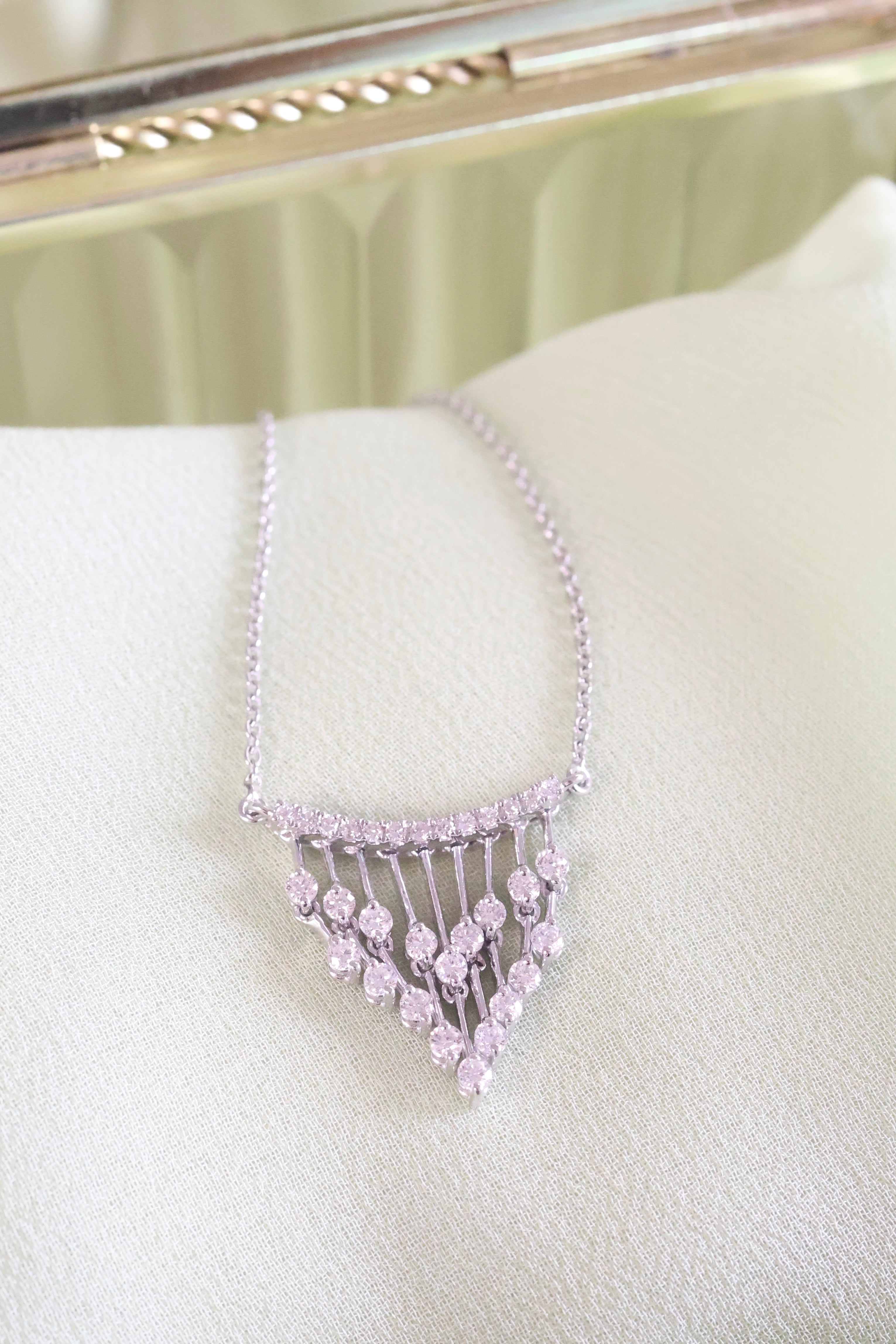 White Gold Necklace Pendant Dangle with 1/2ct. t.w. Diamonds