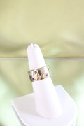 14K Yellow Gold Ruby & Diamond Cigar Band Ring