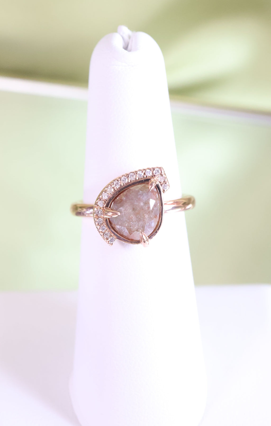 14K Rose Gold Rose Cut Black Diamond Size 6