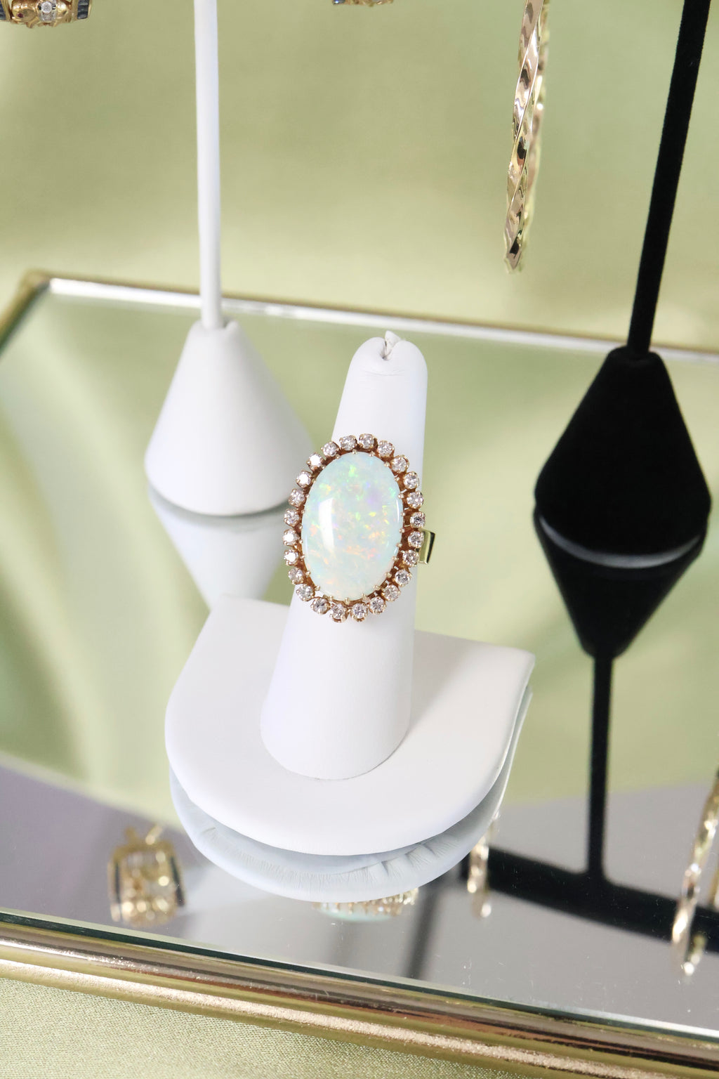 14k Yellow Gold Opal w/ .75ct t.w. Diamond Ring