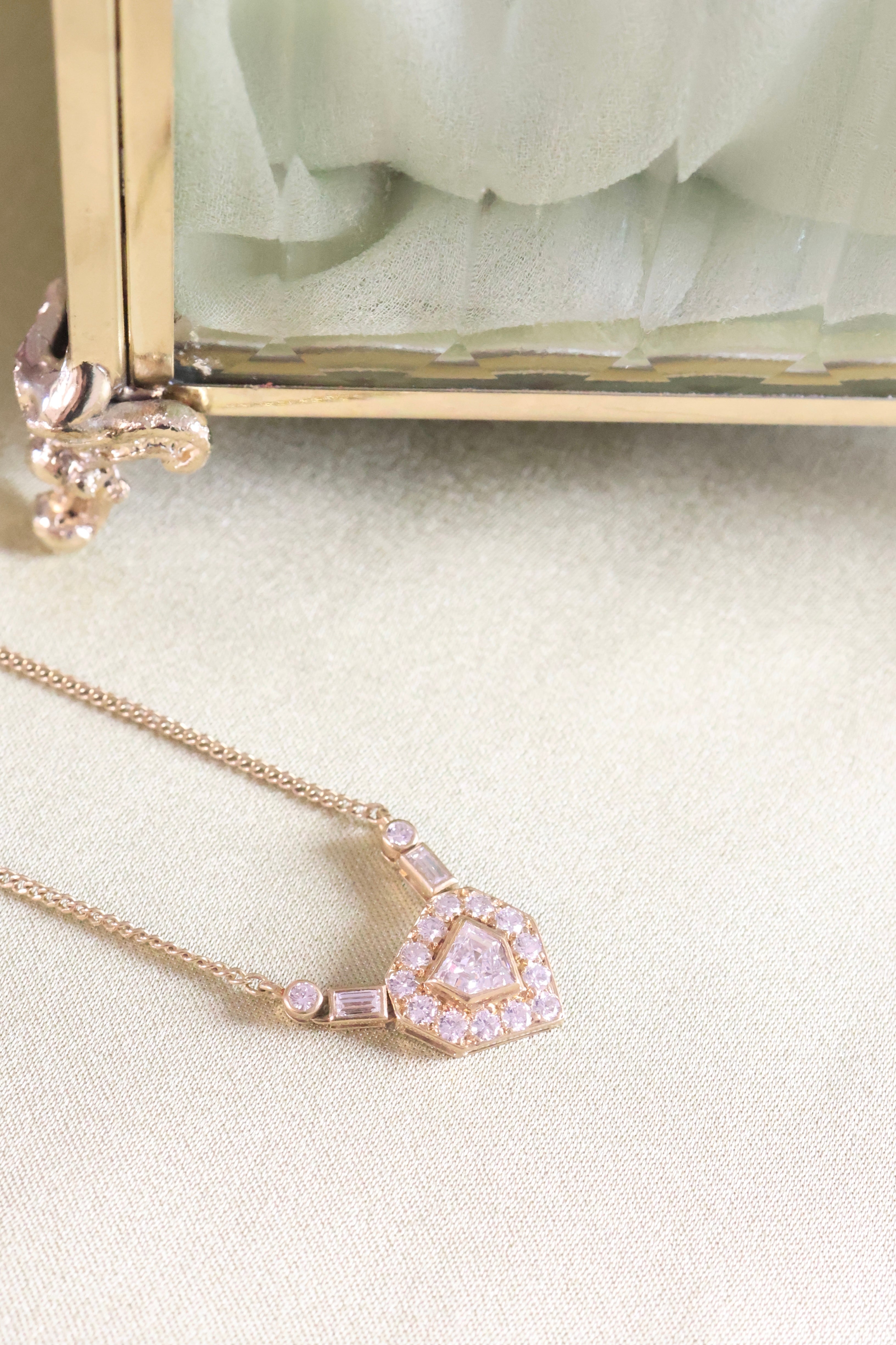 Yellow Gold Superman Necklace Pendant Shieldcut 1ct. t.w. Diamonds