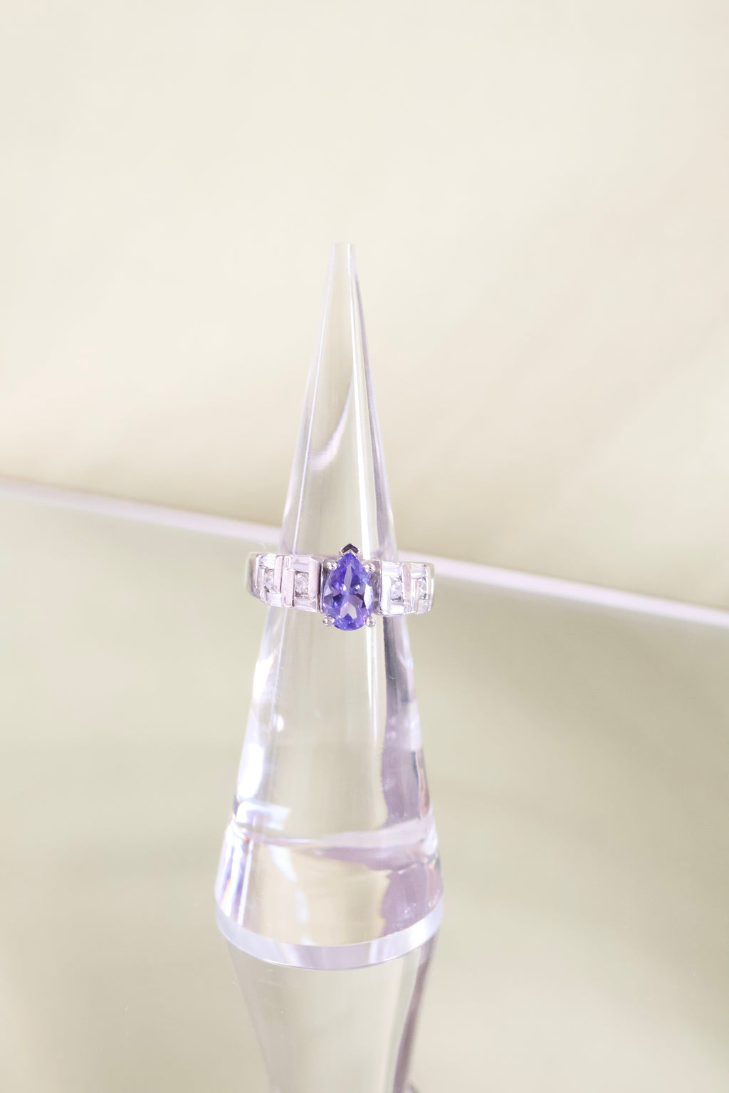 14K White Gold Sapphire & Diamond Ring
