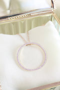 14K Yellow Gold Circle Necklace Pendant with .60ct. t.w. Diamonds