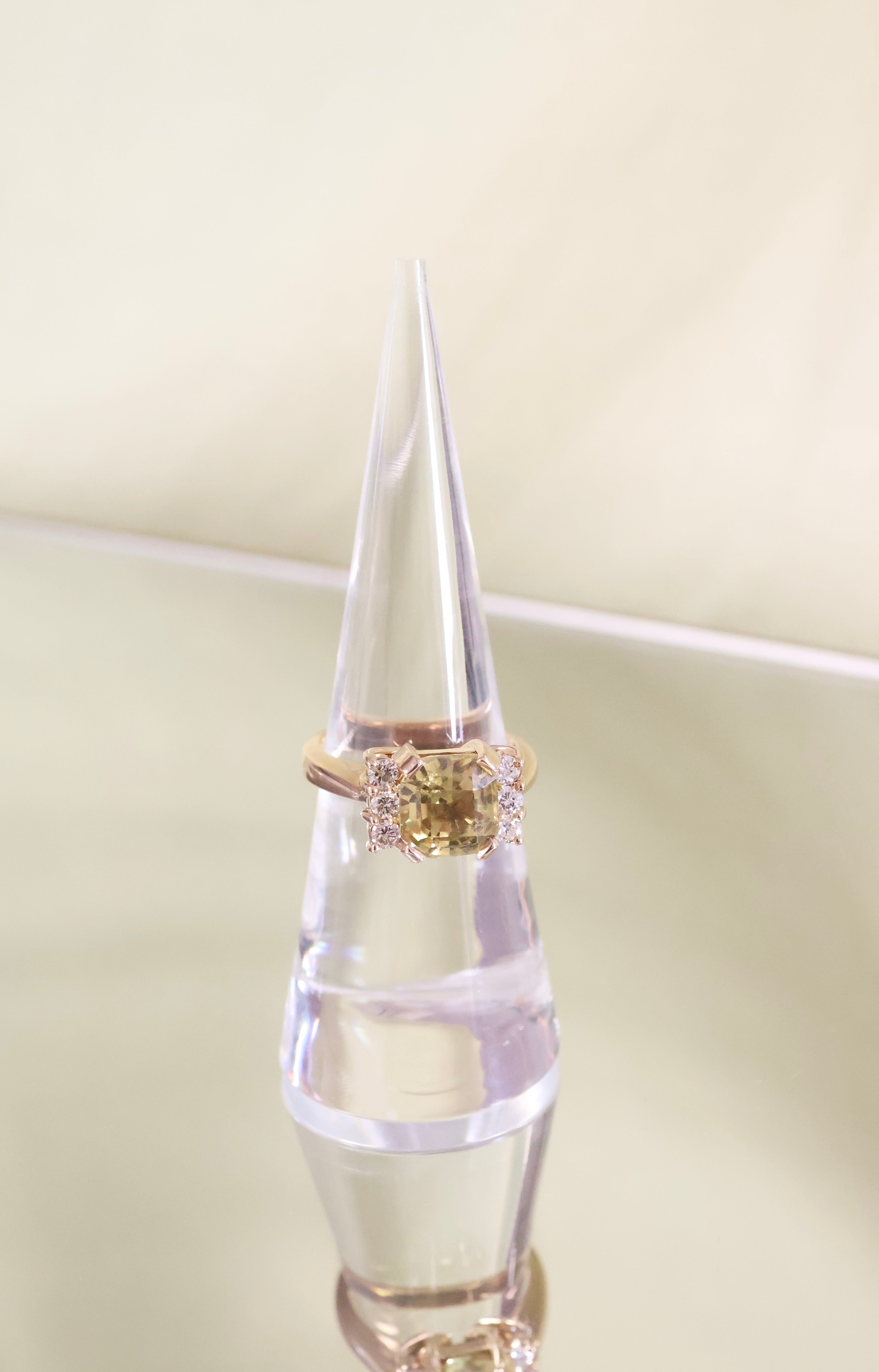 14K Yellow Gold Citrine w/ .25ct Diamond Ring