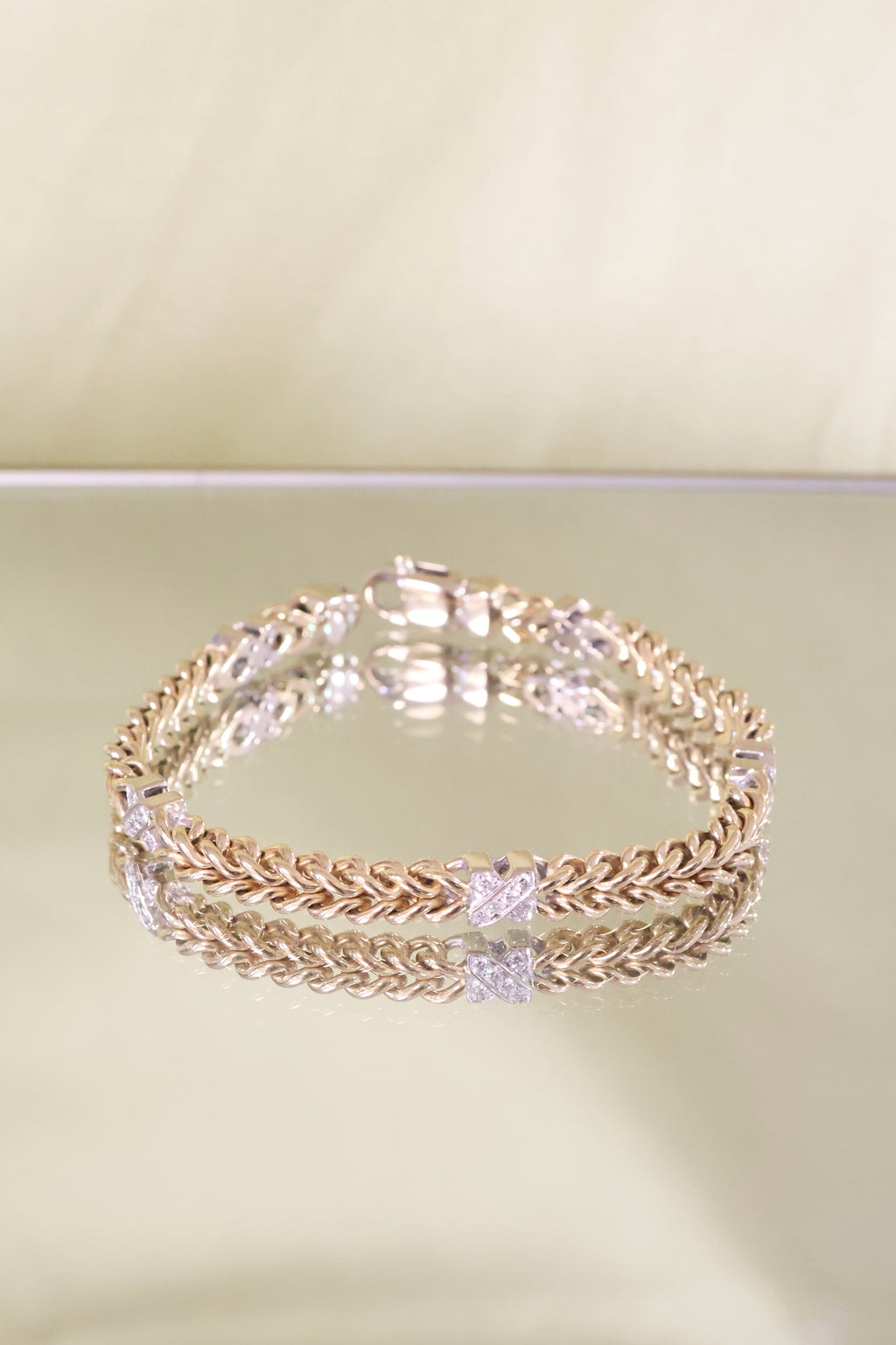 14K Yellow Gold Bracelet w/ 1/2ct Diamond 32.6g
