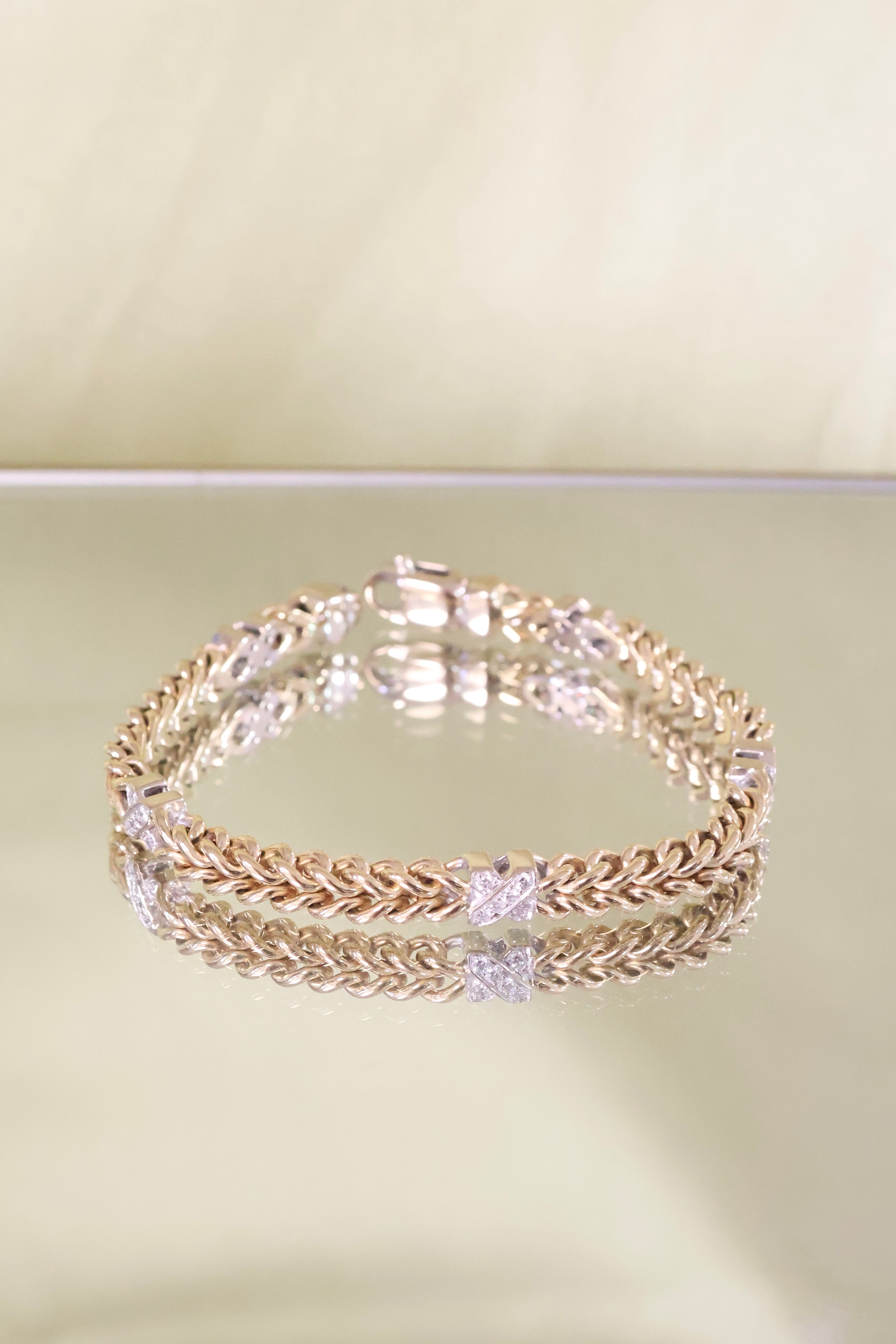 14K Yellow Gold Bracelet w/ 1/2ct Diamond 32.6g