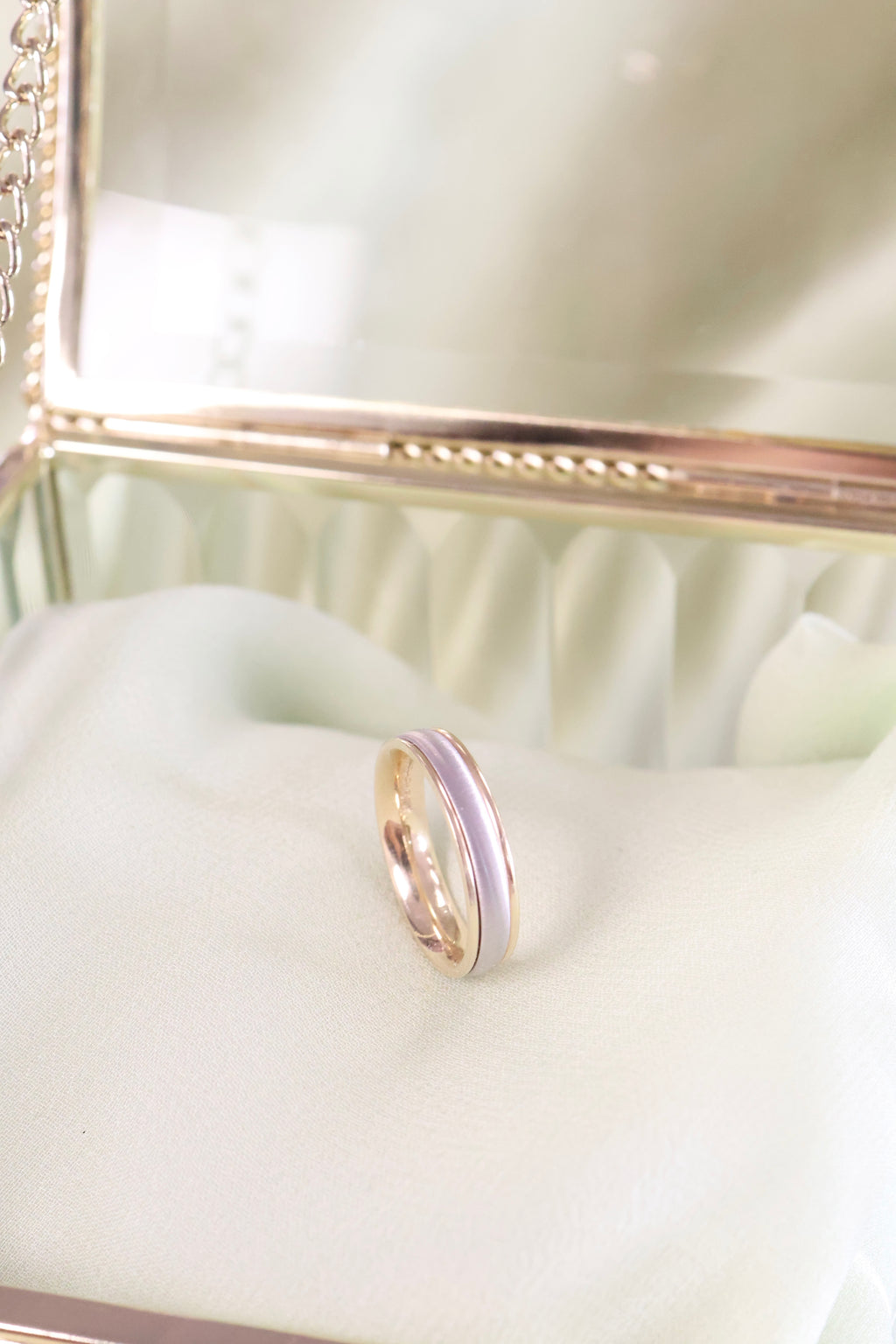 14K Two-Tone Yellow & White Gold 4mm Width Band Ring