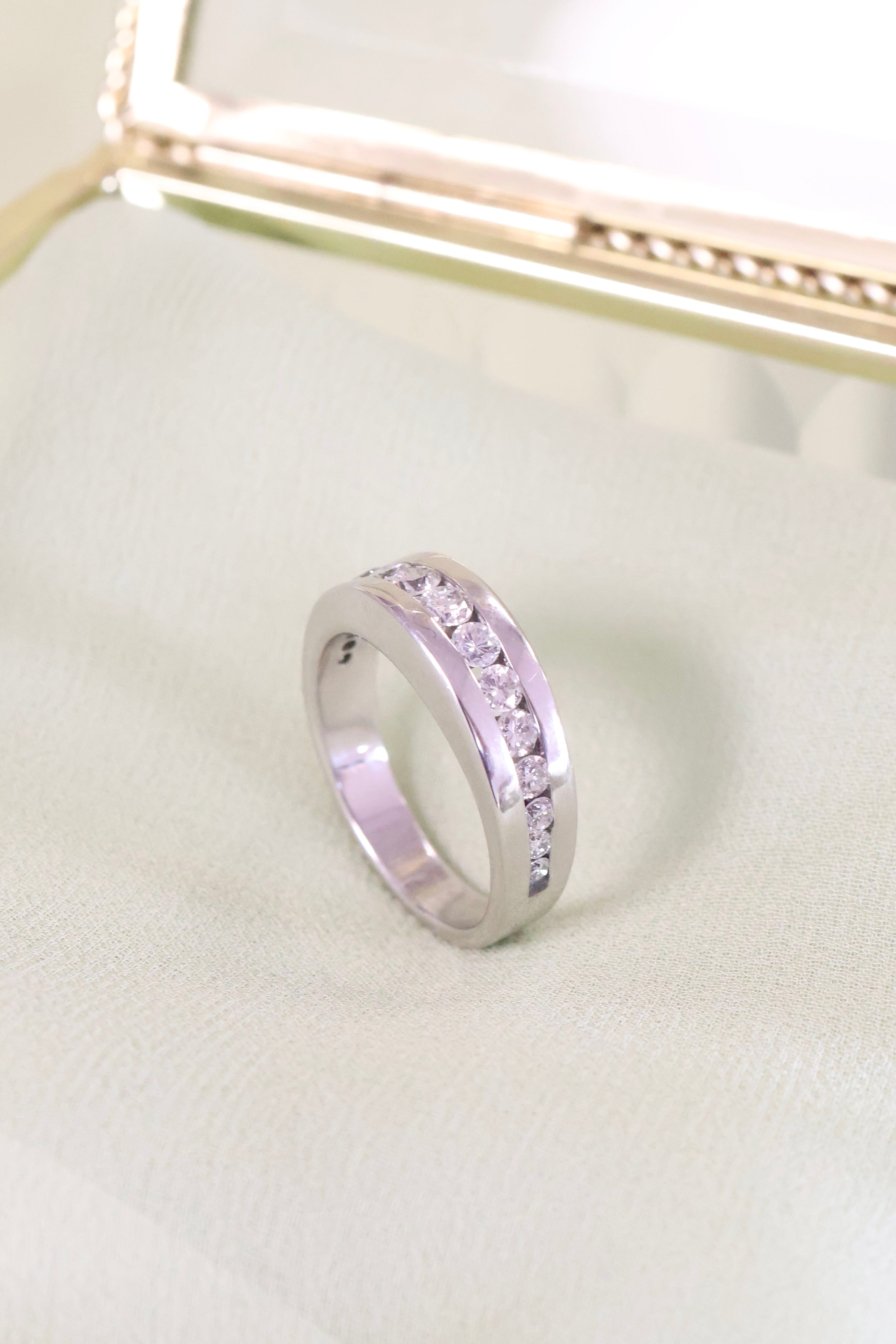 White Gold 1/2ct t.w. Diamond Ring 6mm Width Size 7.75