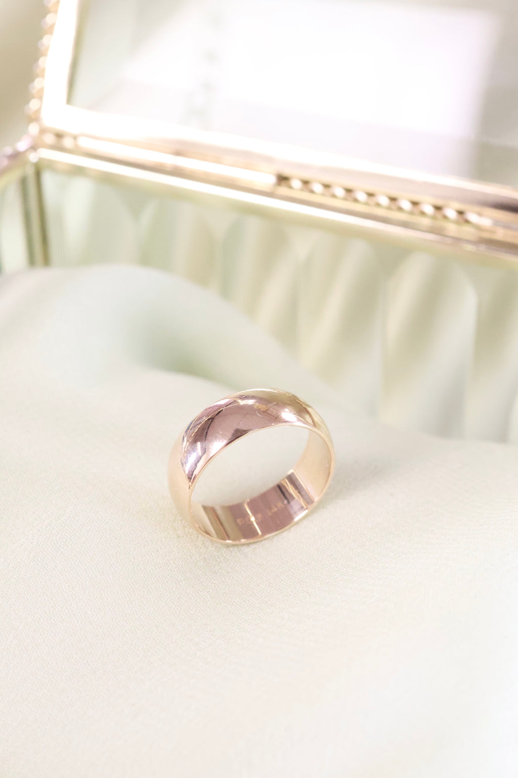 14K Yellow Solid Gold 6mm Width Band Ring