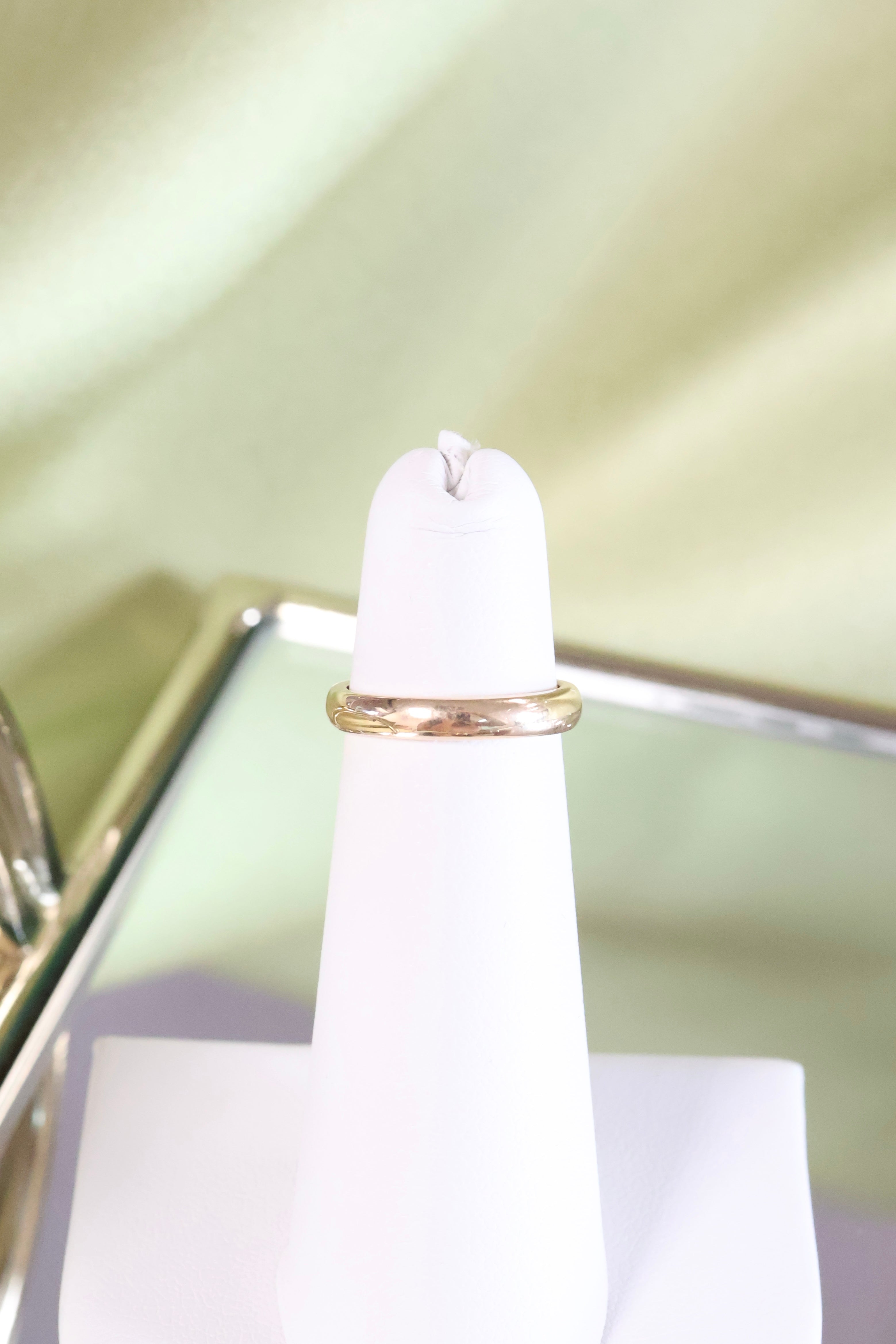 18K Yellow Solid Gold 3mm Width Half-Round Band Ring