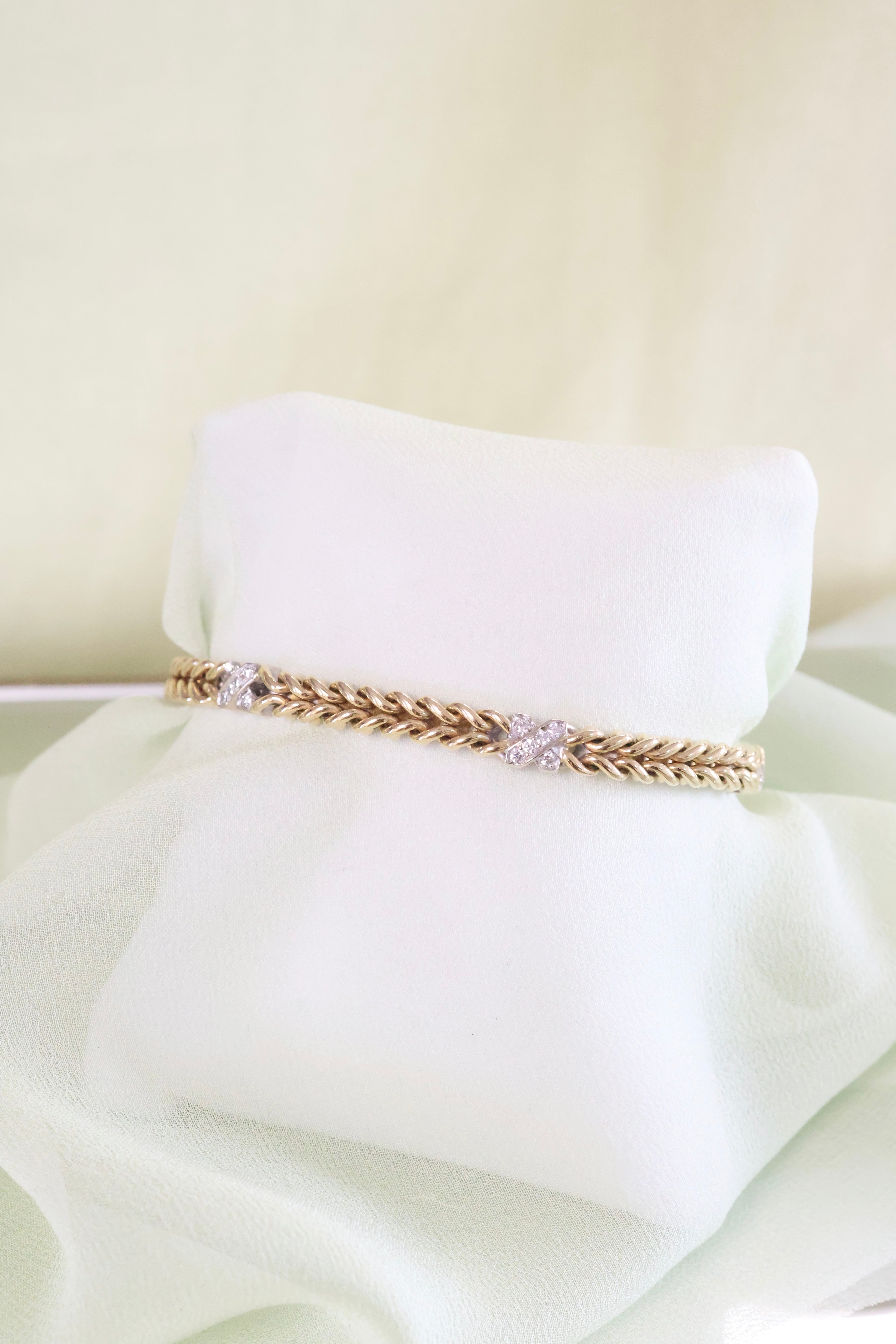 14K Yellow Gold Bracelet w/ 1/2ct Diamond 32.6g