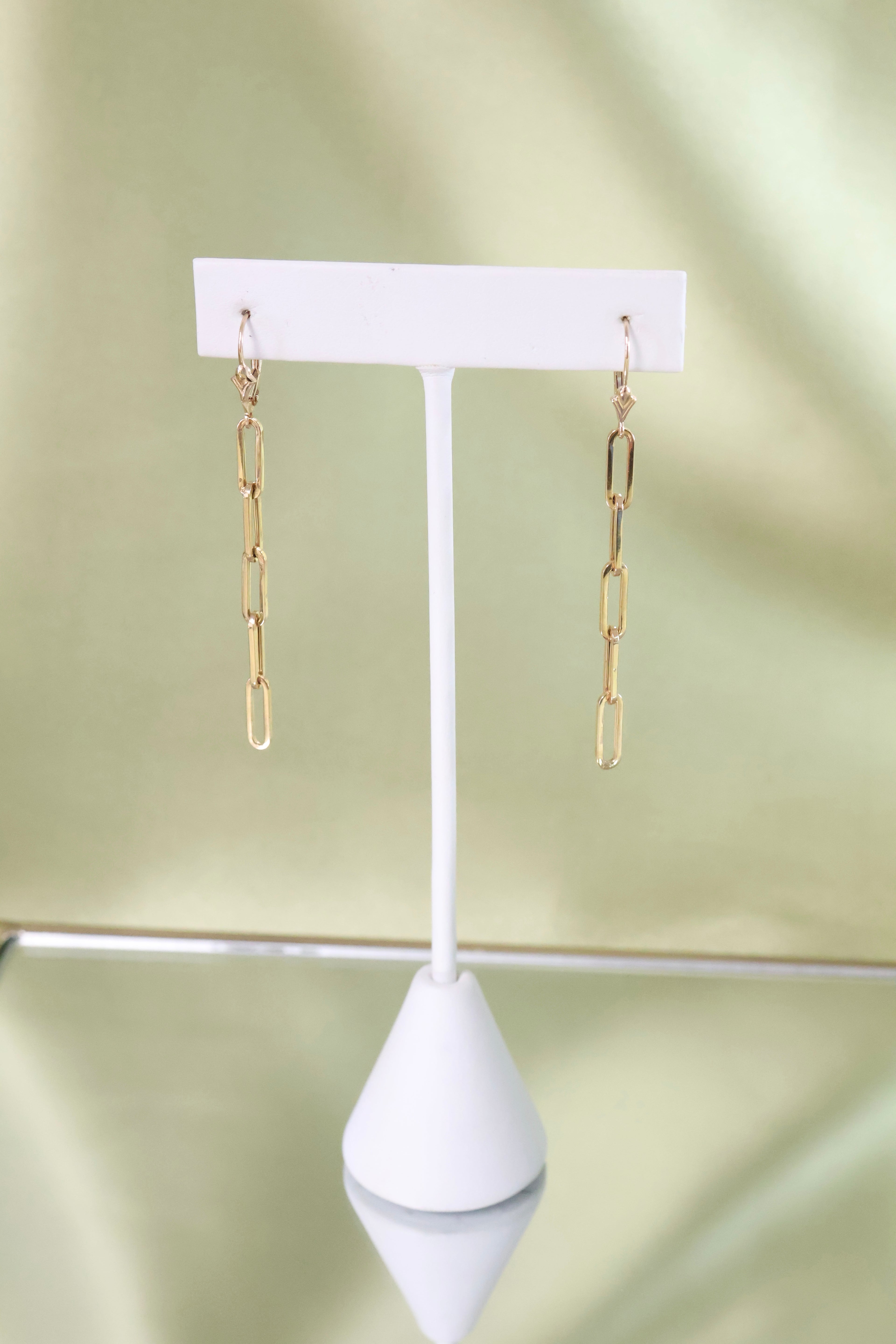 14K Yellow Gold Paperclip Earrings